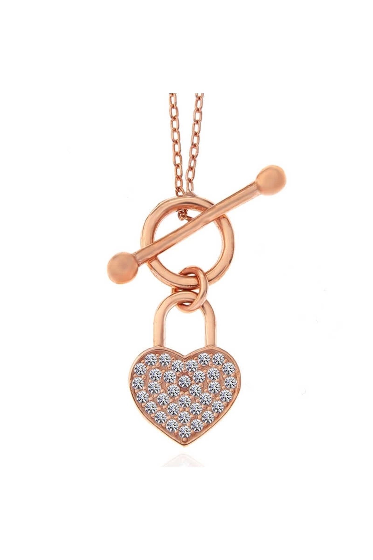 luz&pos Gümüş Rose Sallantılı Kalp Kadın Kolye