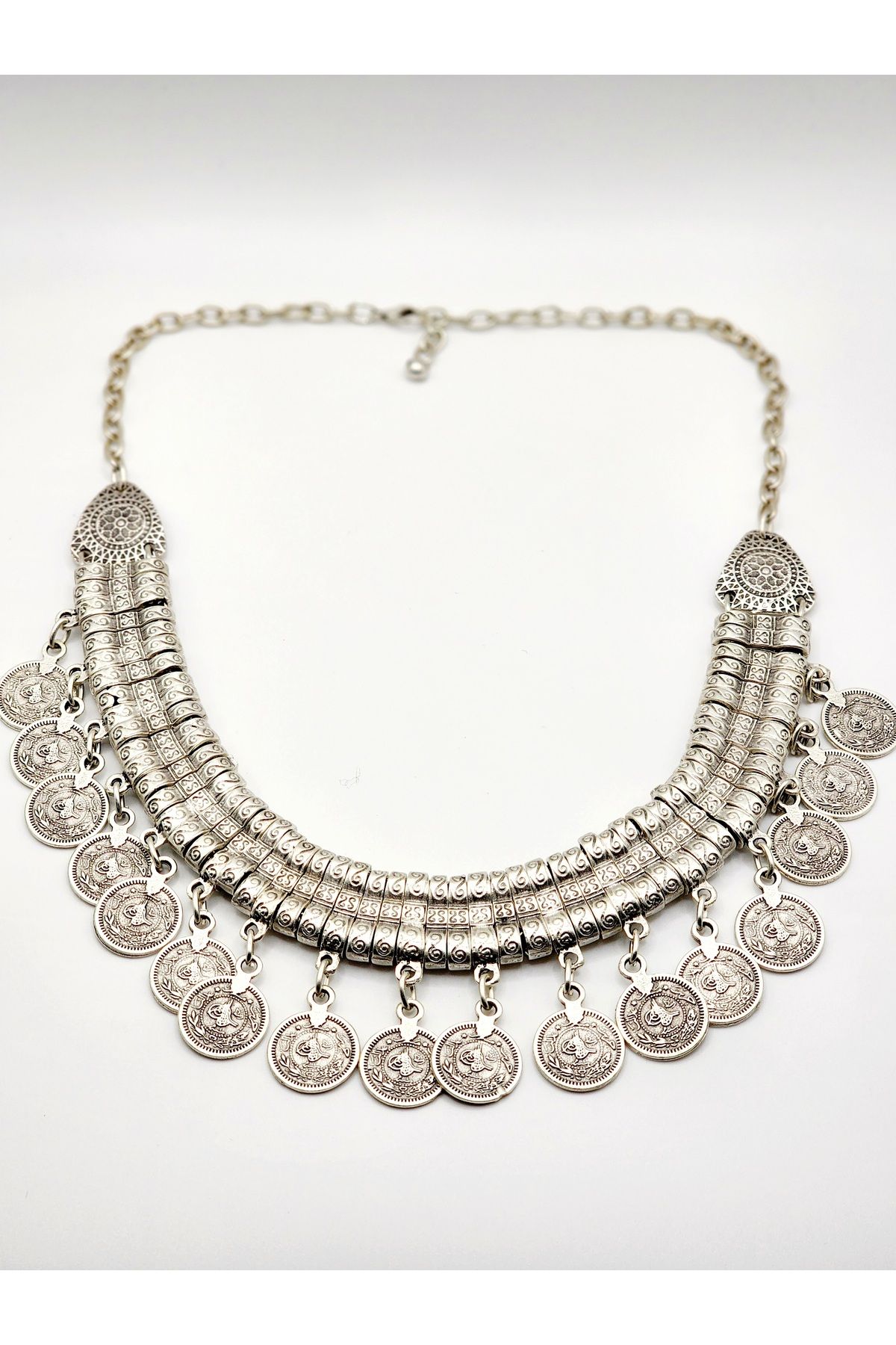 ARBABAG&ACCESSORY ZAMAK METAL ( 0 NİKEL ) 925 GÜMÜŞ KAPLAMA VİNTAGE KOLYE