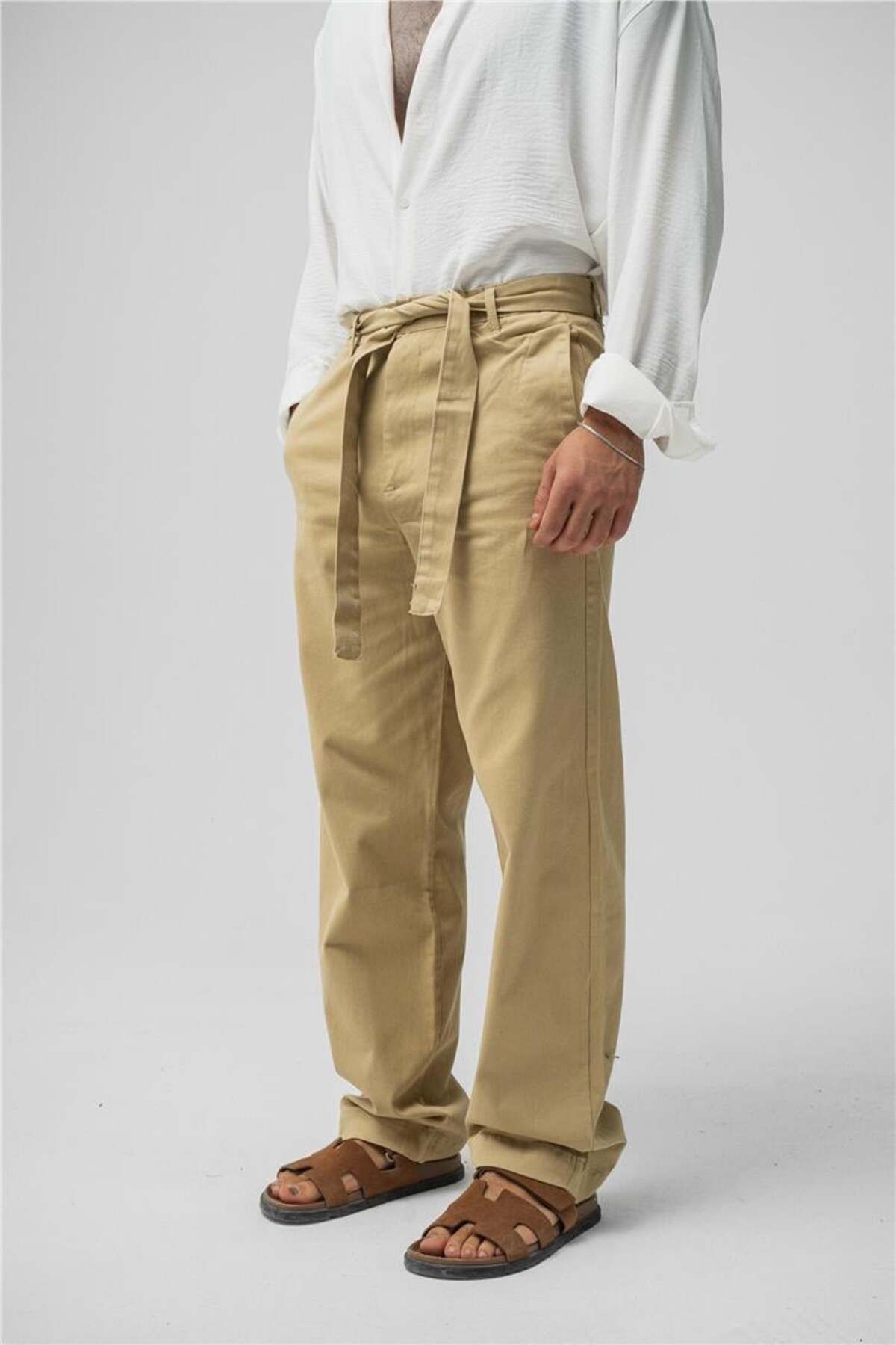 OUTFİT MAN Erkek Kuşaklı Baggy Pantolon Mint