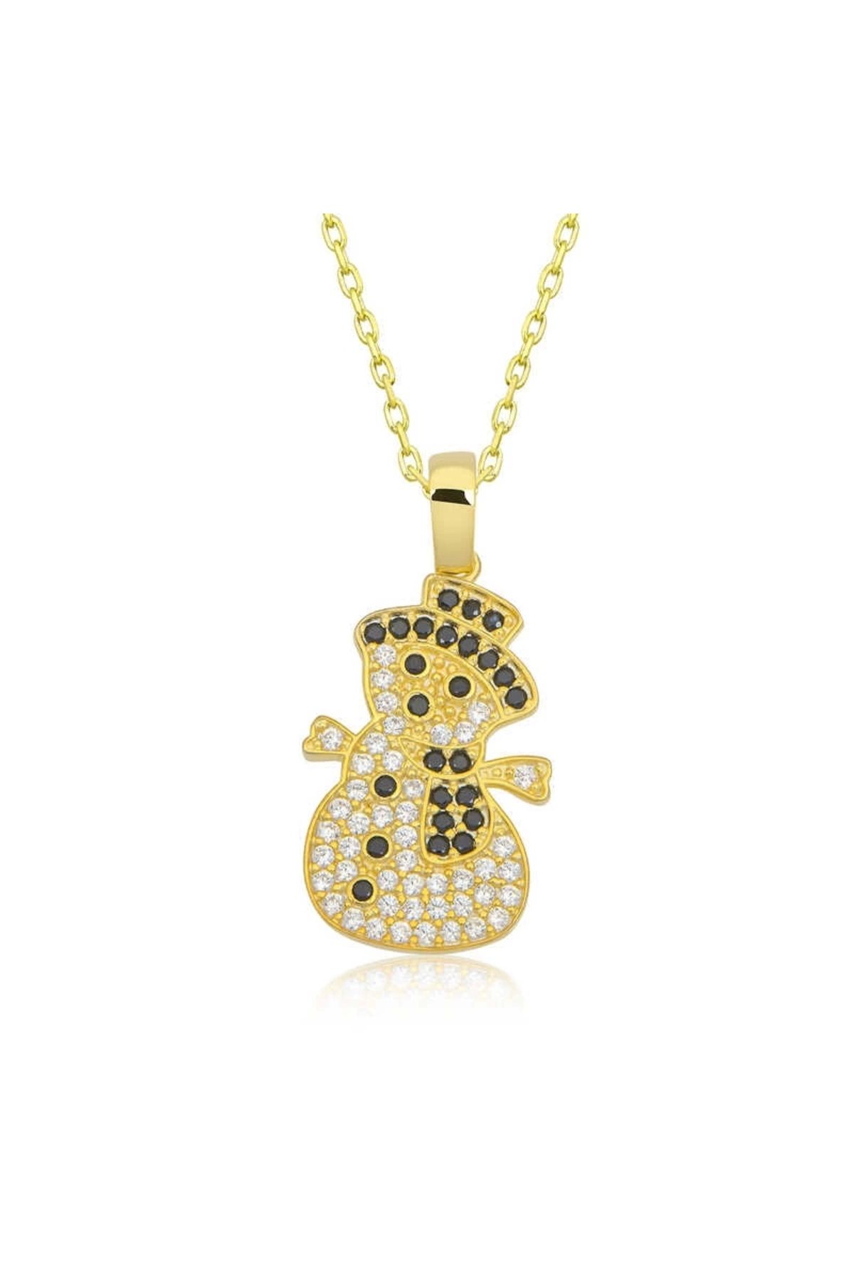 luz&pos Gümüş Gold Kardan Adam Kadın Kolye