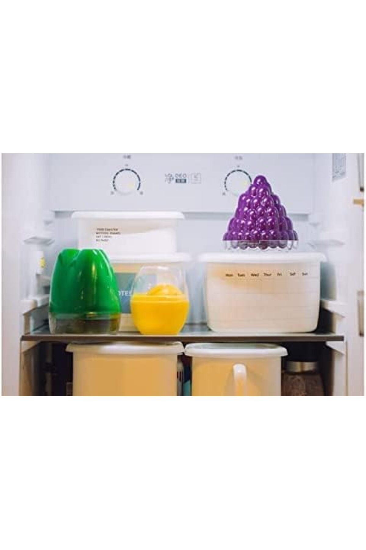 Generic-ELECDON 5Pcs Plastic Vegetable Storage Box, Lemon Tomato Grape Corn and Orange Insurance Container 7