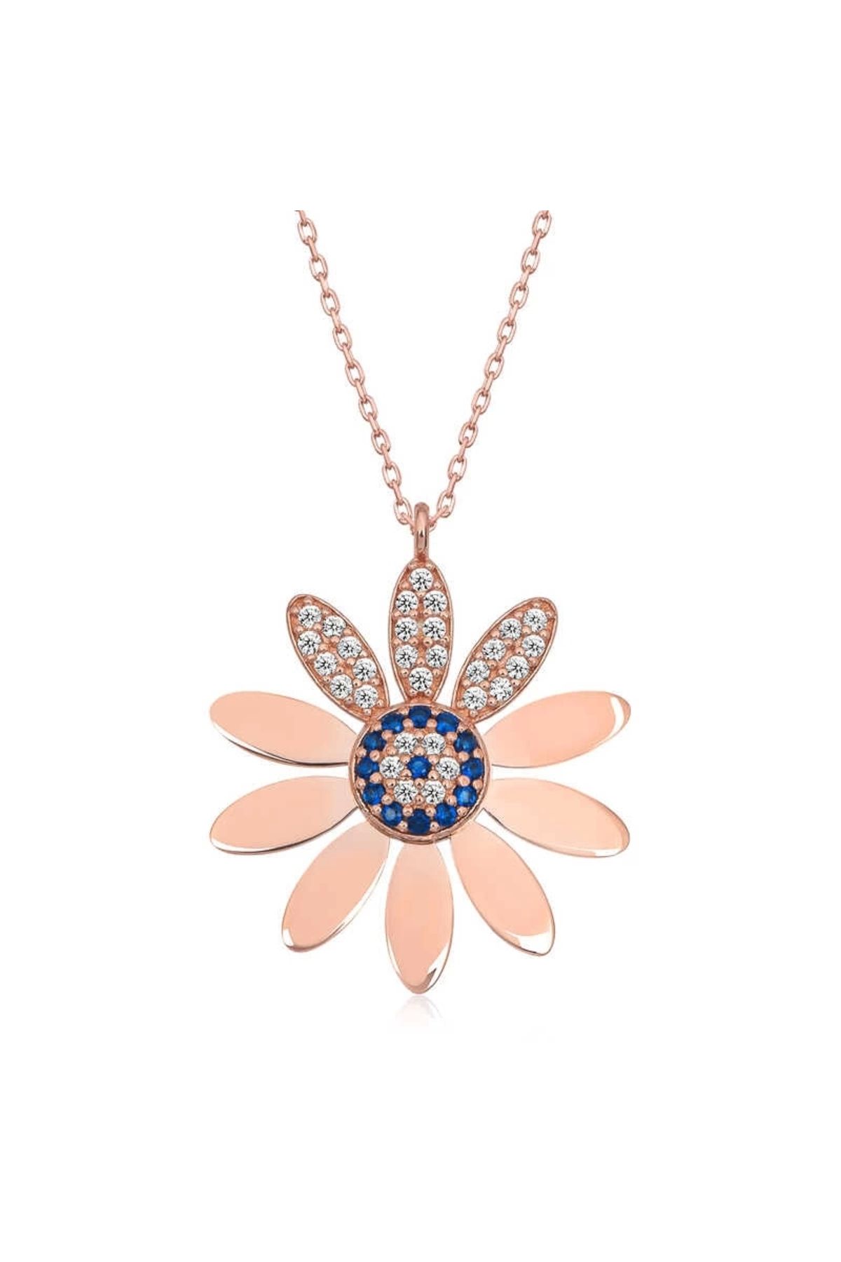 luz&pos Gümüş Rose Nazarlı Papatya Kadın Kolye