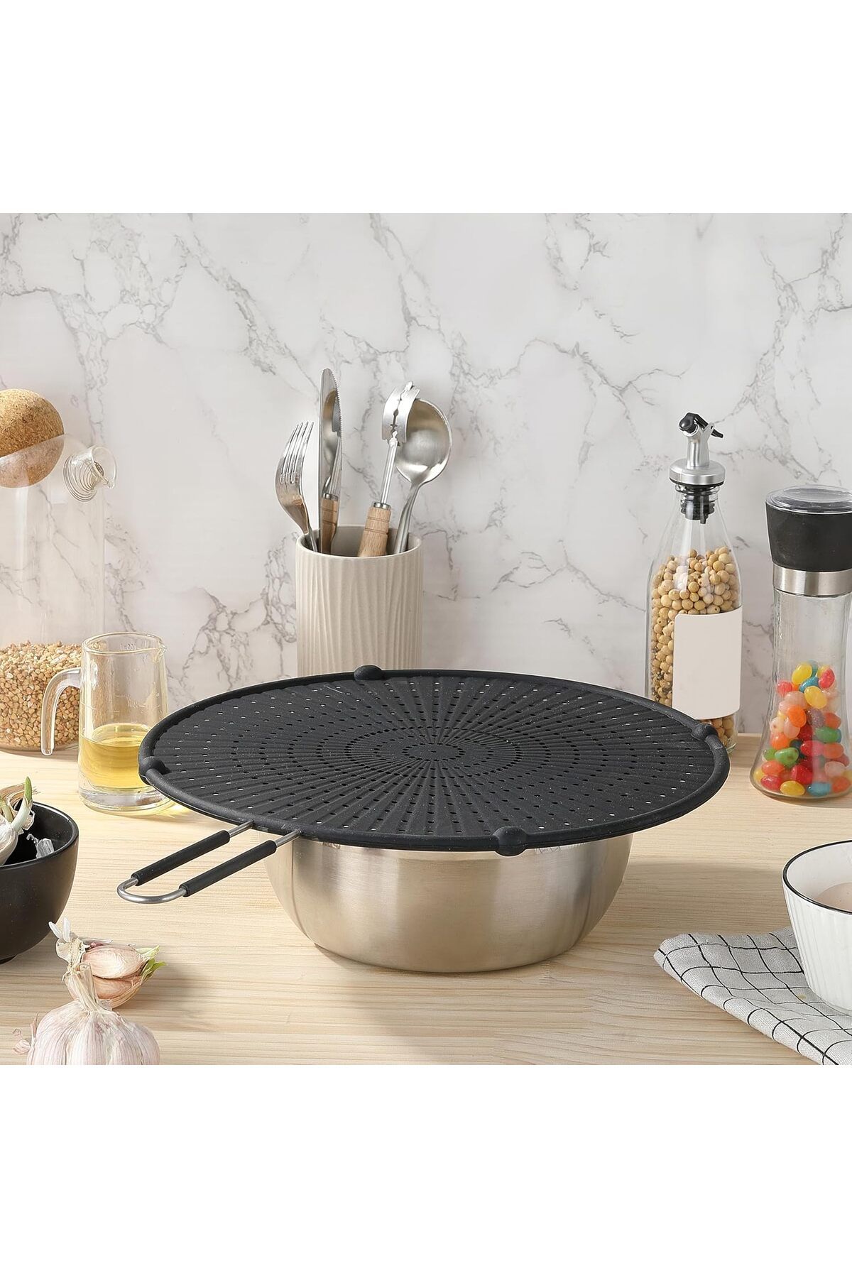 Generic-Paporich 13’’ Silicone Splatter Screen for Frying Pan,Heat-resistant Splatter Screen for Frying Pan 5