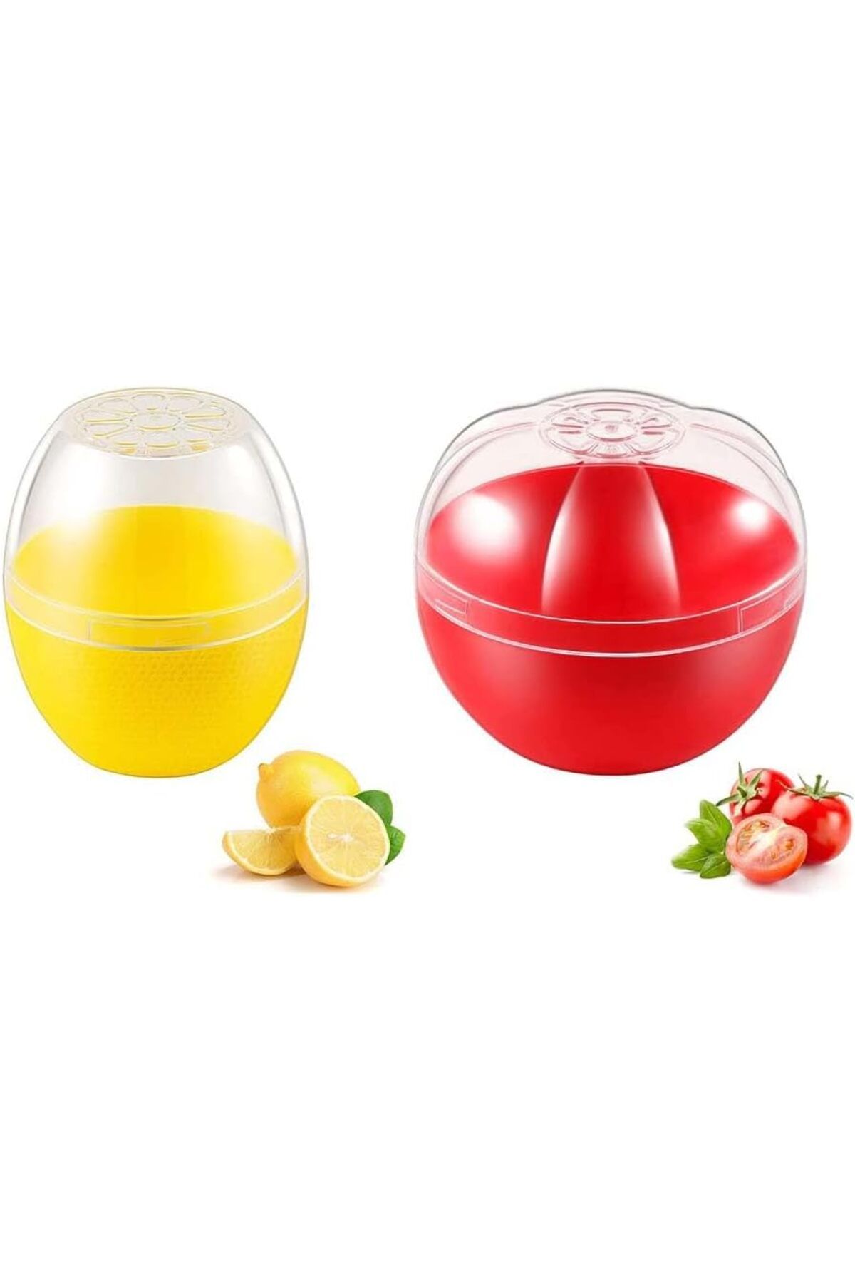 Generic-ELECDON 5Pcs Plastic Vegetable Storage Box, Lemon Tomato Grape Corn and Orange Insurance Container 2