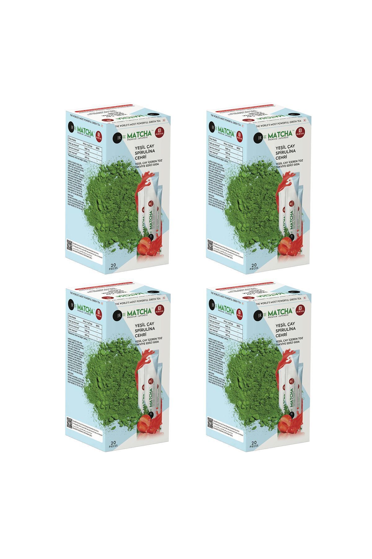 Bilge İlaç Çilek Aromalı Detox Burner Form Matcha Çayı 4 Kutu