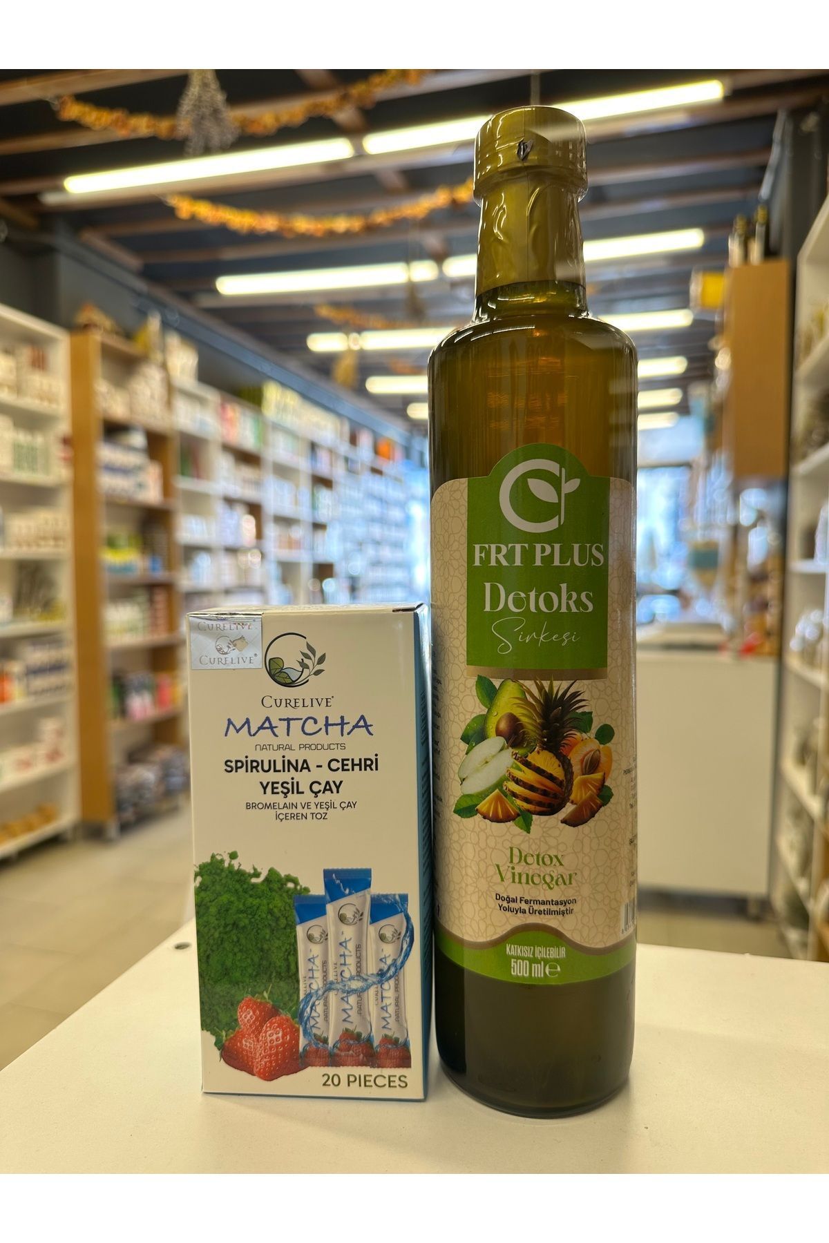 Tarihi Taşköprü Organik Detoks Sirkesi ve Matcha Çayı (Kilo vermek için 2’li ürün)
