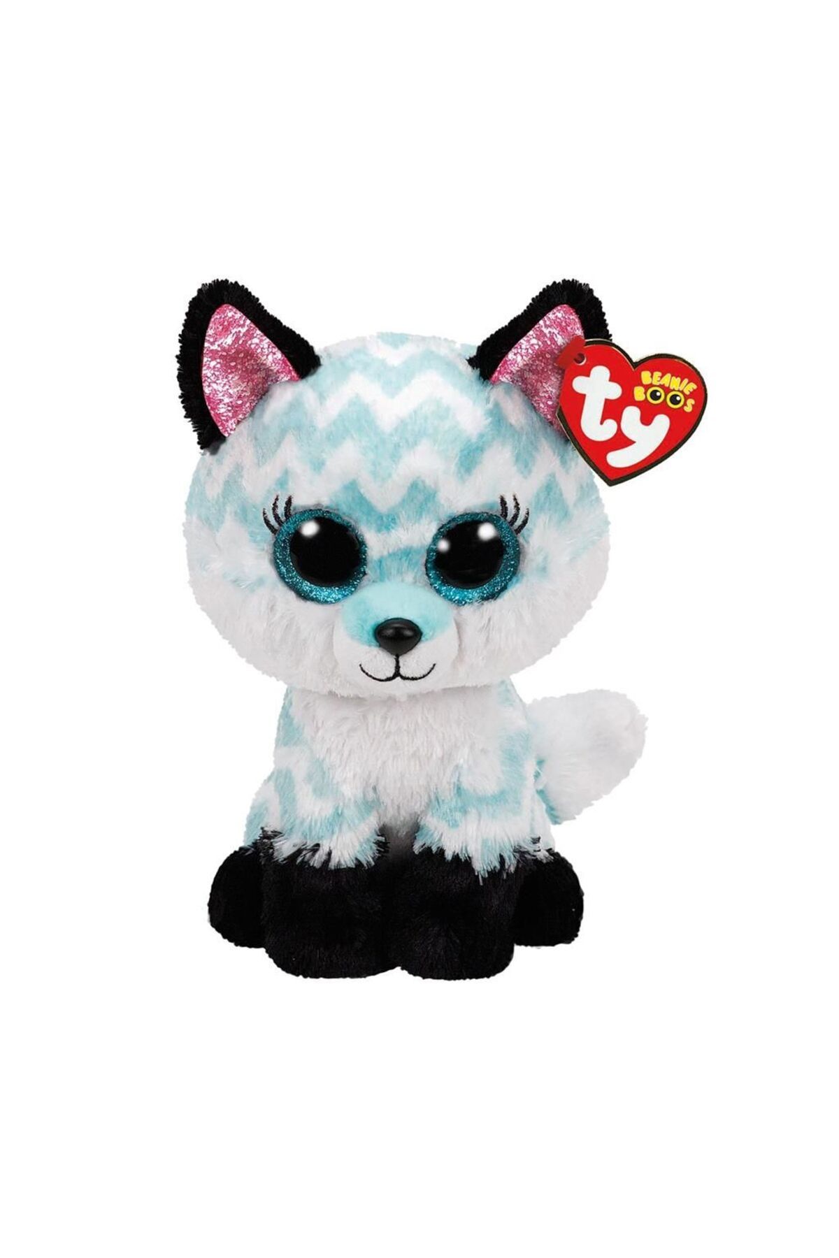 swilex Mavi Şevron Desenli Peluş Tilki Atlas 24 cm