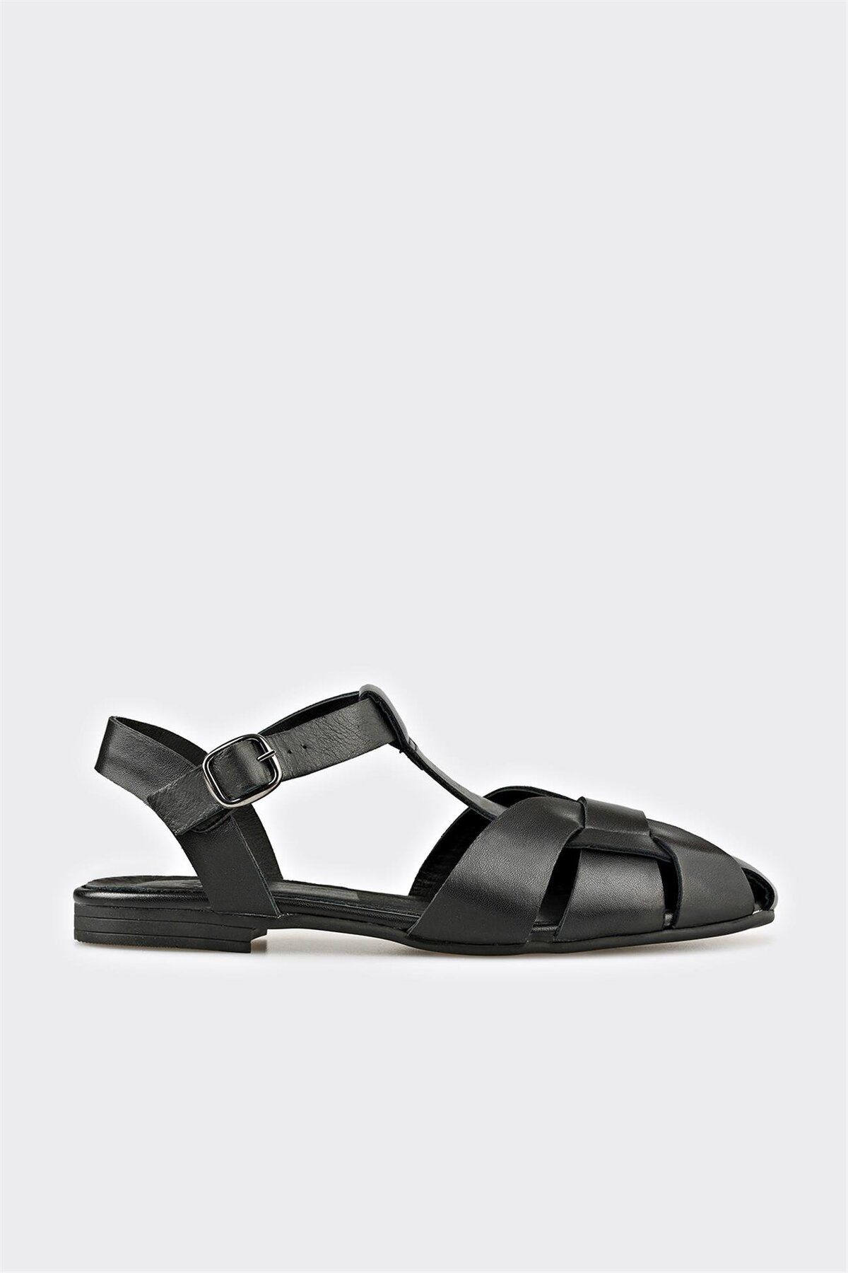 Elle Shoes Siyah Deri Kadın Günlük Ayakkabı