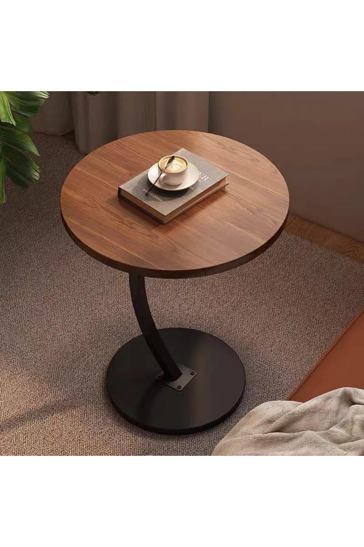 Generic-AIRFULAE Round Side Table, End Table for Small Spaces Round Coffee Table Wood Rustic Nightstand Bed 5