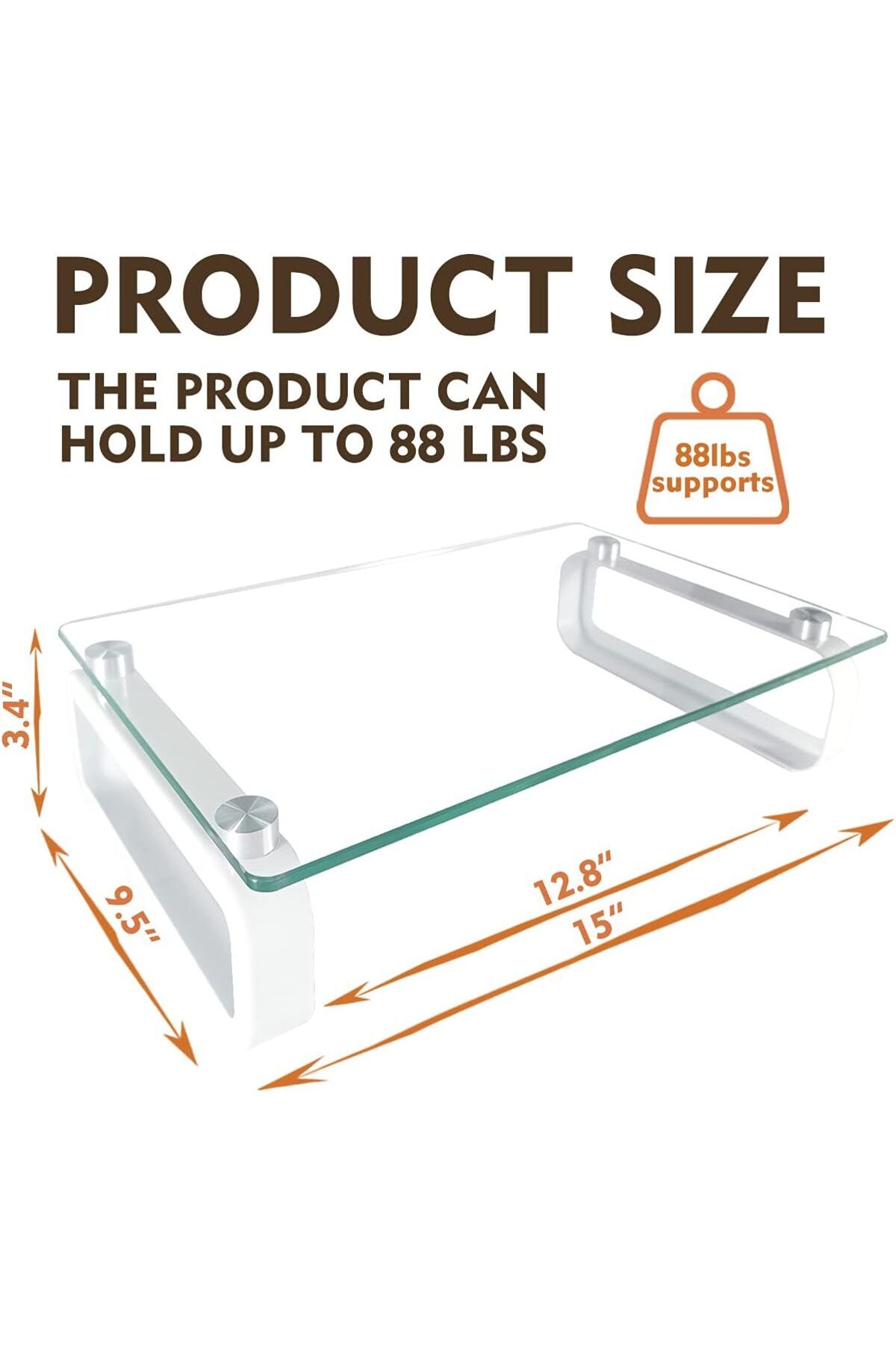 Generic-Hemudu Clear Computer Monitor Stand Riser Multi Media Desktop Stand for Flat Screen LCD LED TV, Lap 5