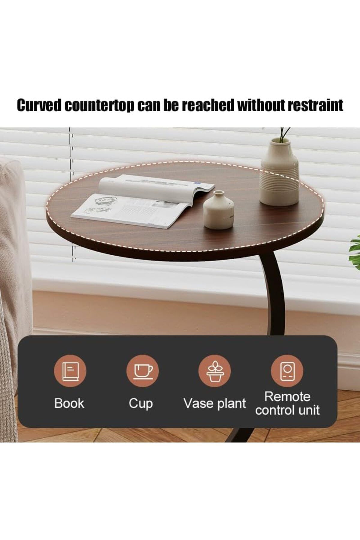 Generic-XIUWOO End Table,Side Table for Sofa and Bed,Round Coffee Table for Couch,Beside Small Table Desk f 4