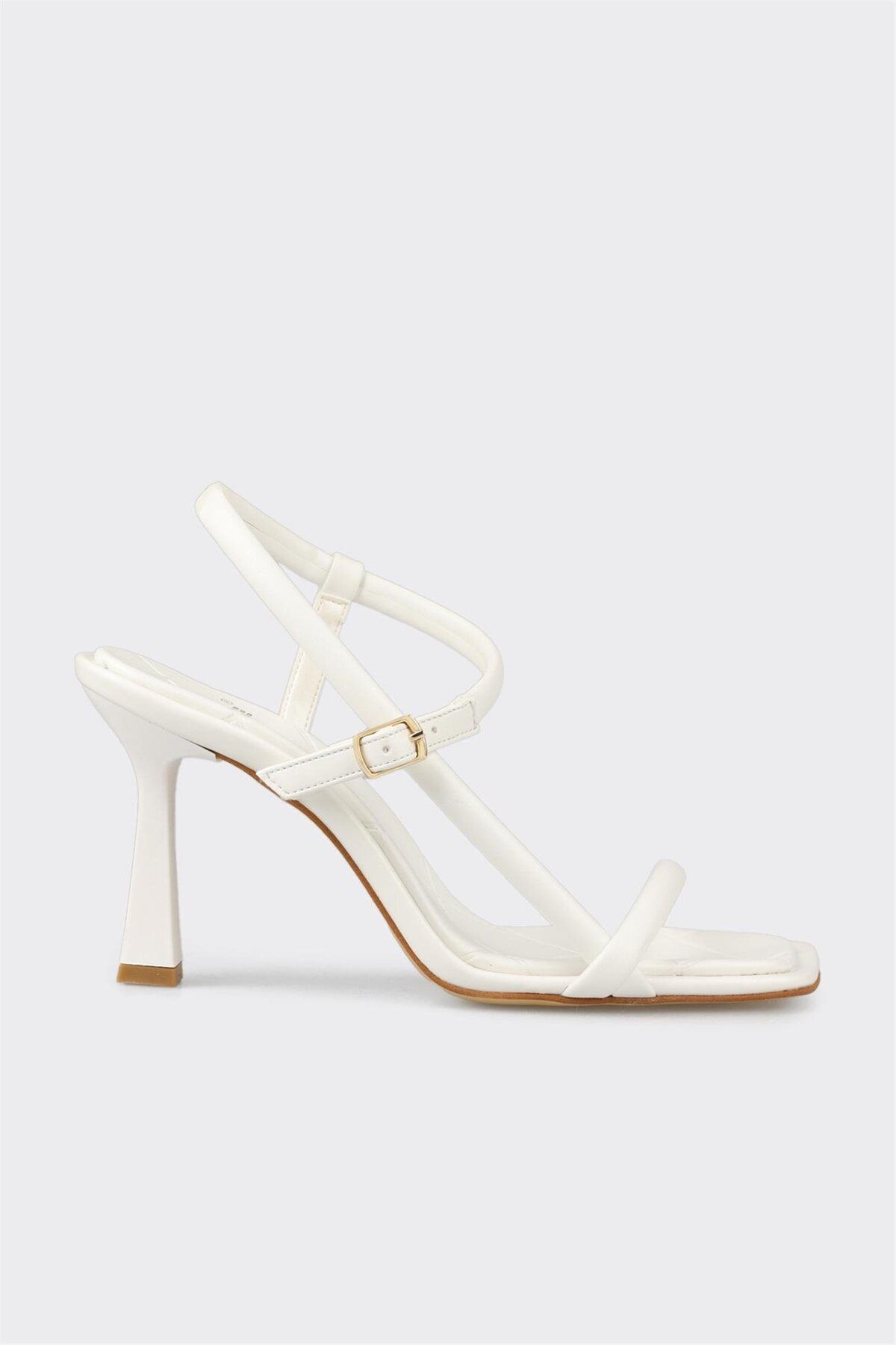 Elle Shoes Beyaz Kadın Topuklu Sandalet