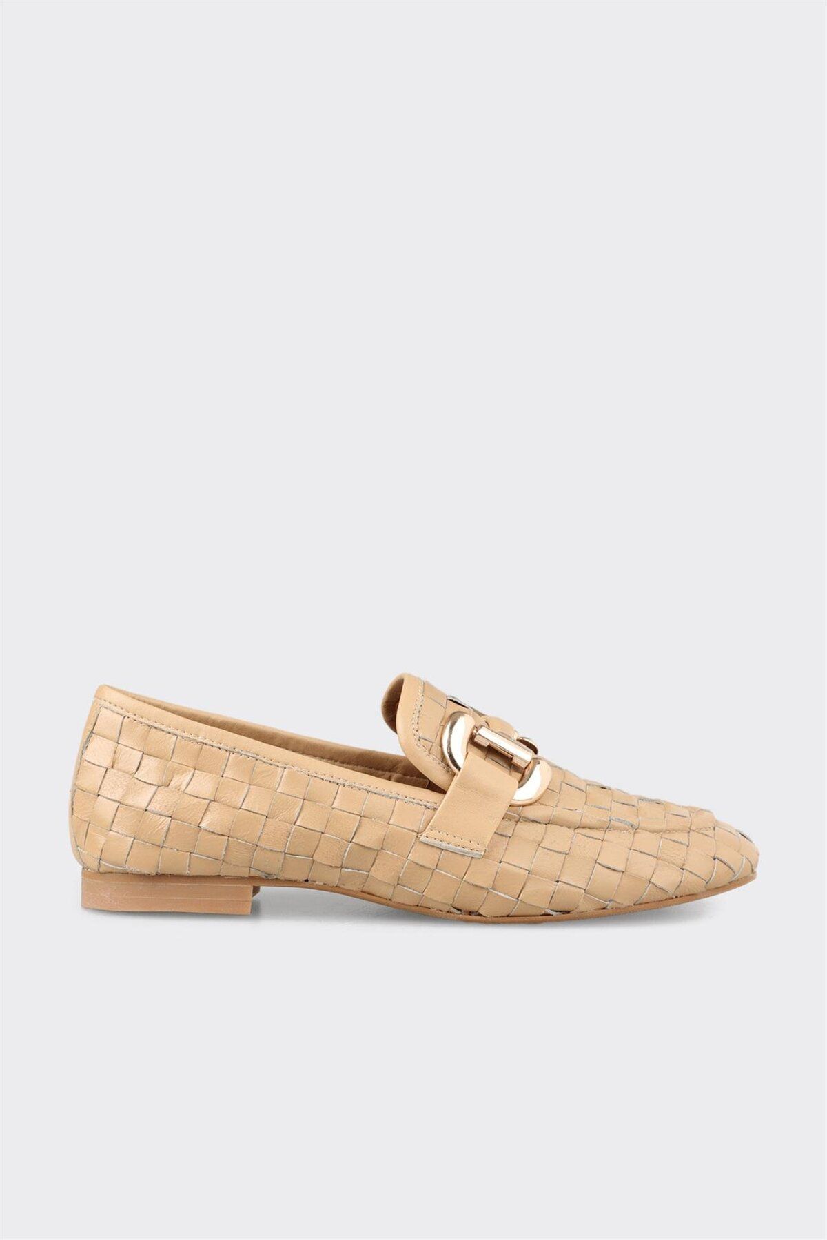 Elle Shoes Naturel Deri Kadın Günlük Ayakkabı