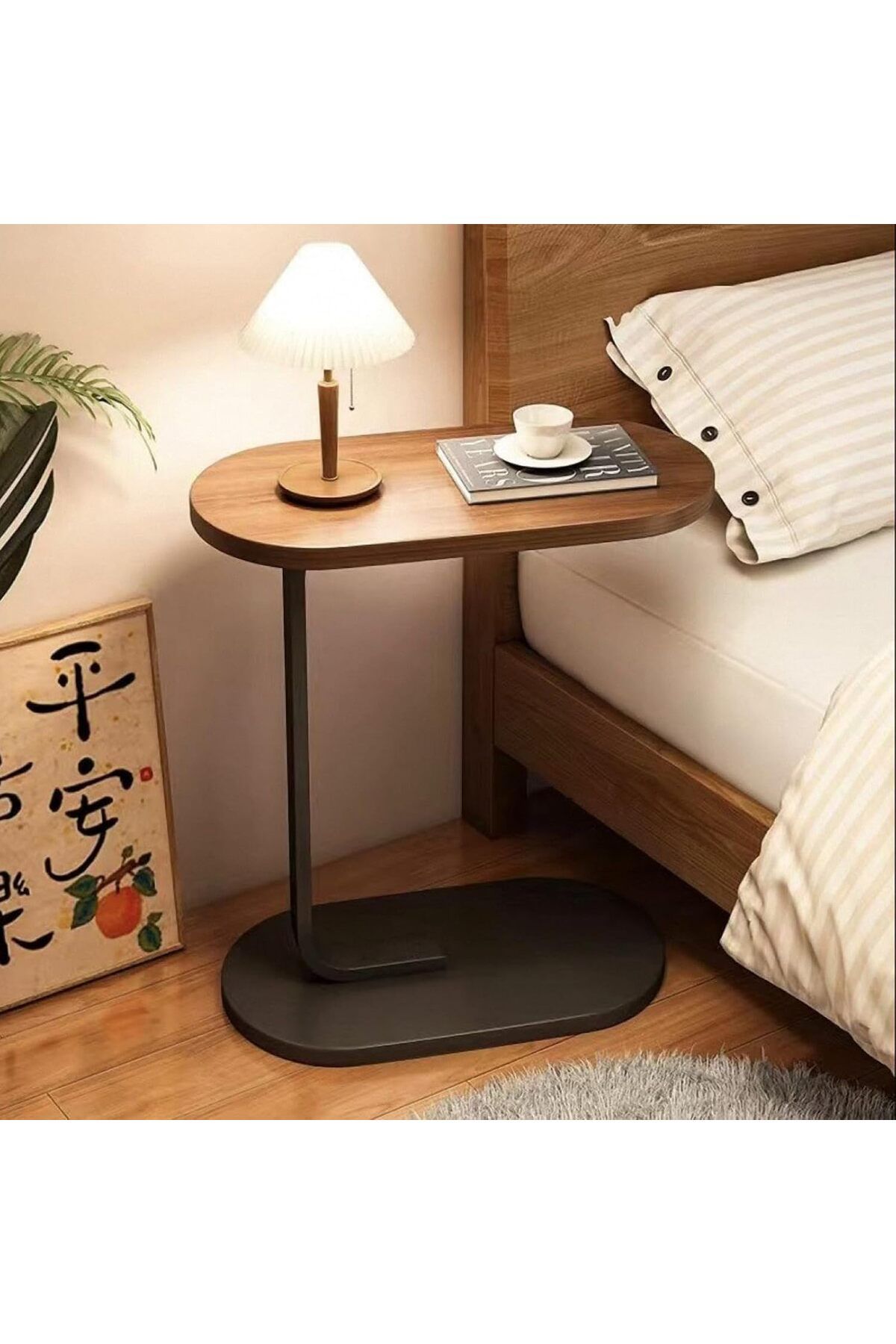 Generic-Jorunb Modern C Shaped Side Table C Shaped End Table for Little Spaces Small Couch Side Tables That 7