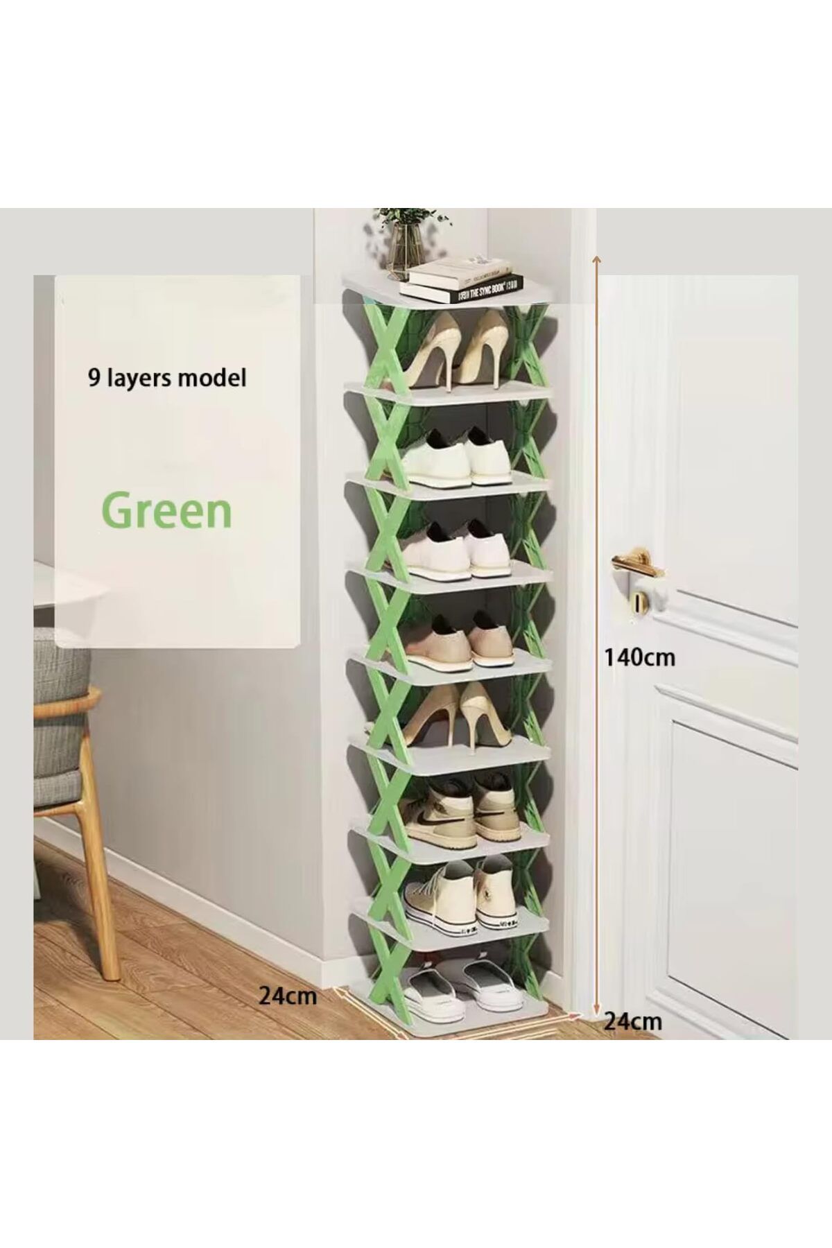 Generic-businager Entryway Multi-layer Shoe Rack Organizer Simple Easy To Assemble Household Foldable Plast 2