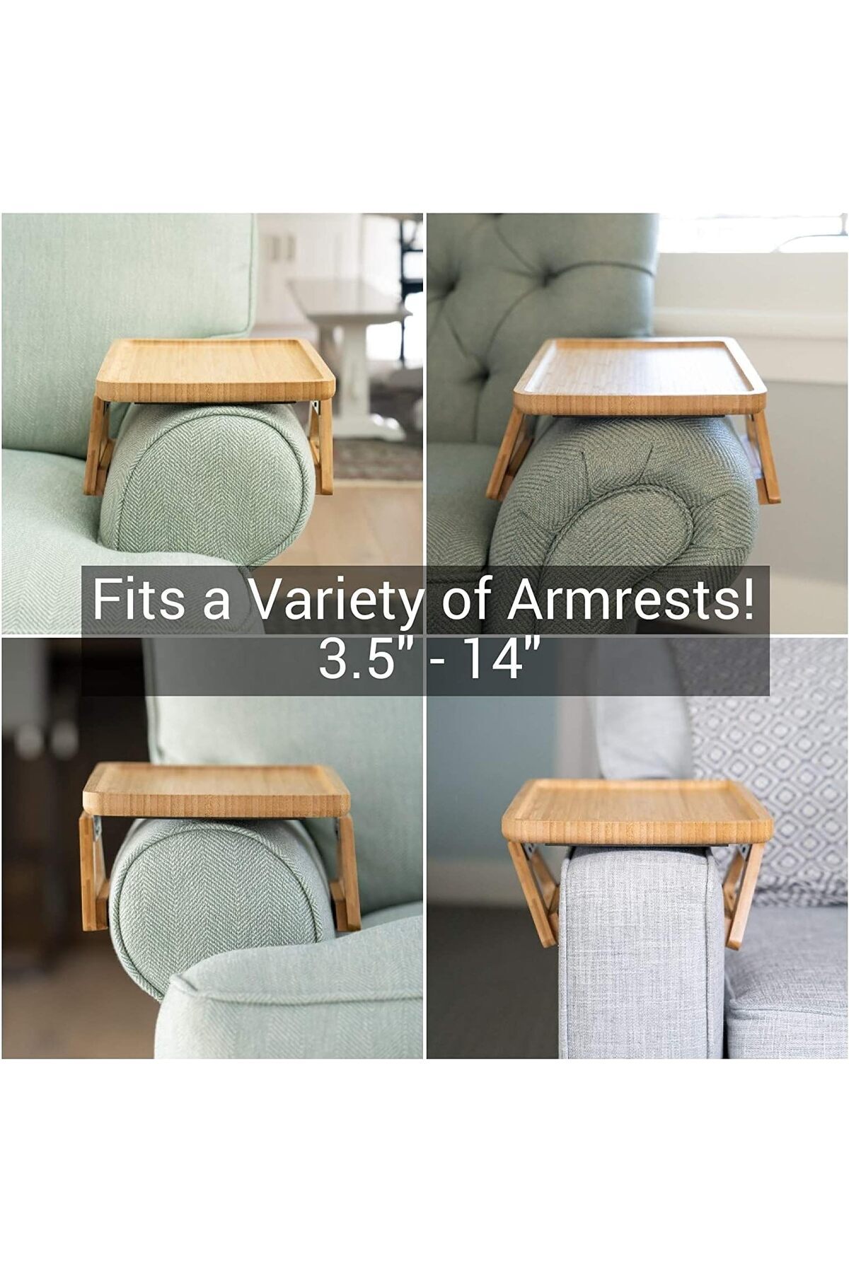 Generic-Dragontowm Clip On Tray Sofa Table for Wide Couches. Couch Arm Tray Table, Portable Table, TV Table 6