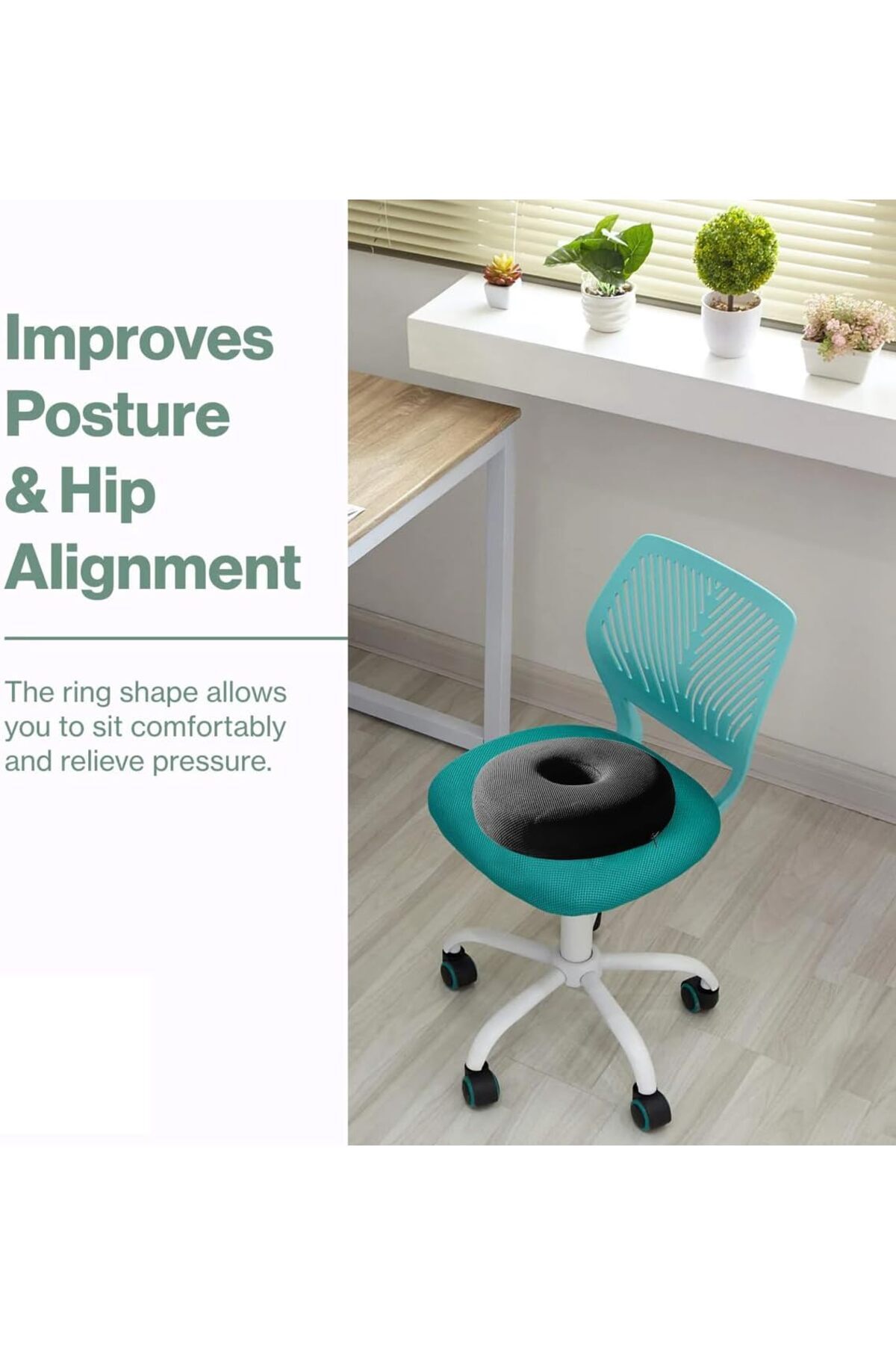 Generic-Orthopedic Round Cushion – Memory Foam Donut Seat Pillow for Tailbone, Hemorrhoid, Sciatica & Post- 6