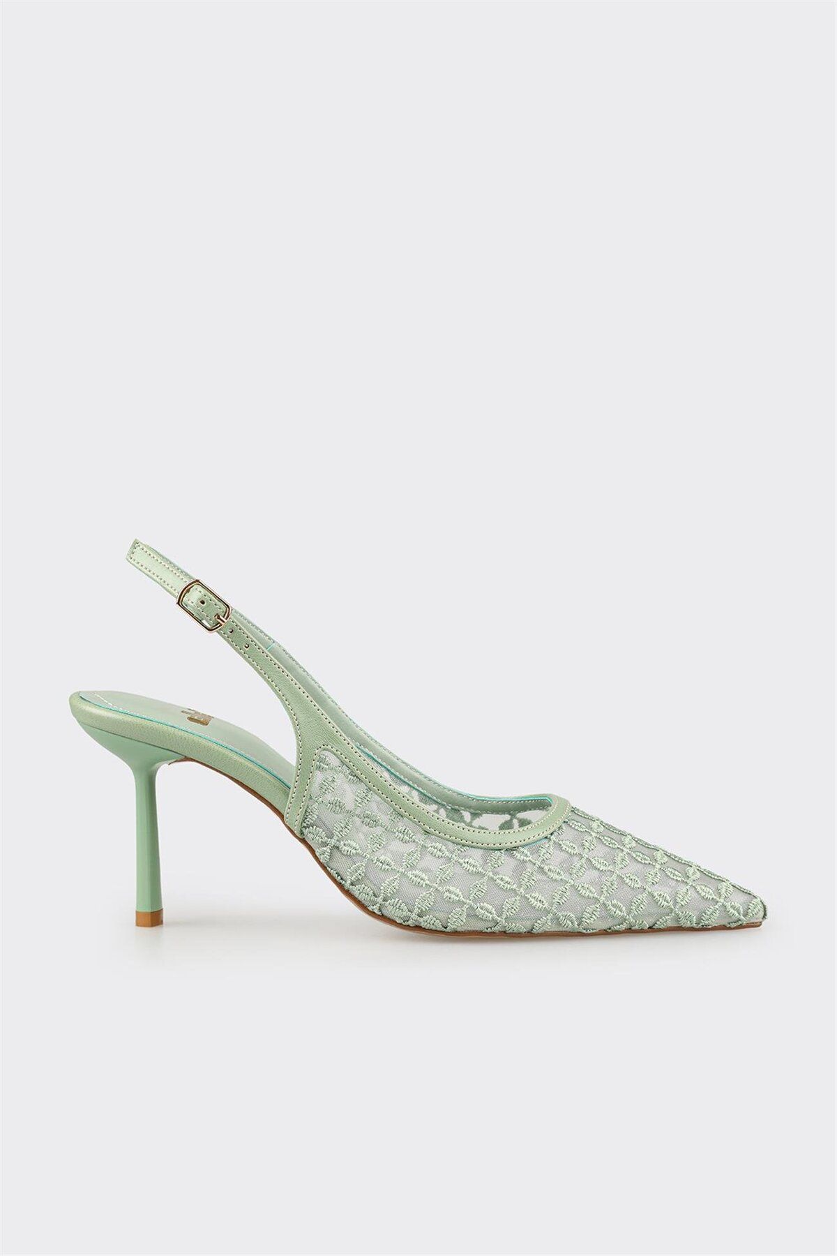 Elle Shoes Yeşil Kadın Topuklu Ayakkabı