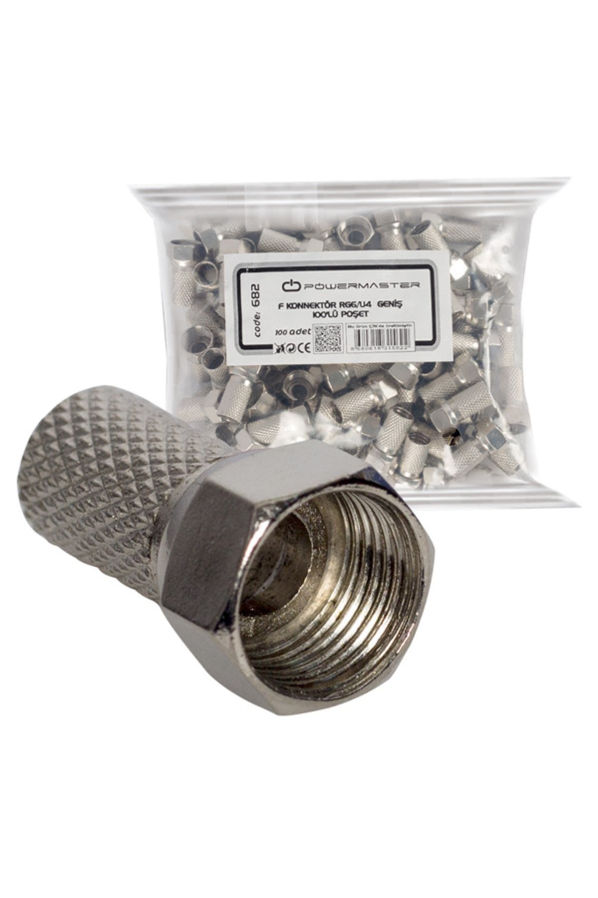swilex F KONNEKTÖR RG6/U4 18MM GENİŞ 100LÜ --- POŞET ---UJ-2004