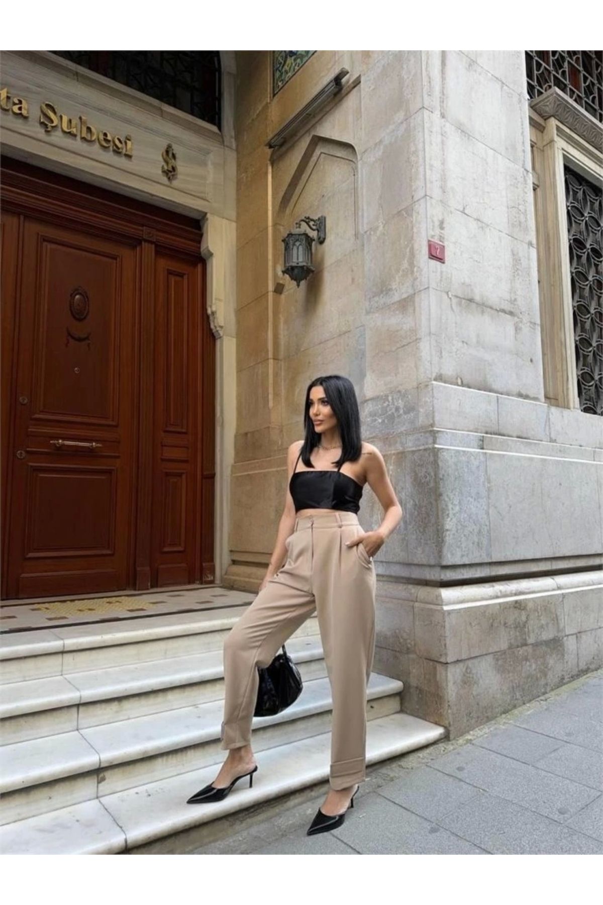 nedo7 PAÇASI CIRTLI PANTOLON - Bej