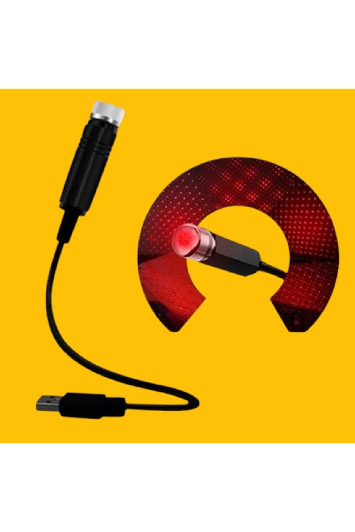 PratikAI Kırmızı USB Araç İçi Led Aydınlatma | Ayarlanabilir Tavan & Ayak Altı Dekoratif Işık