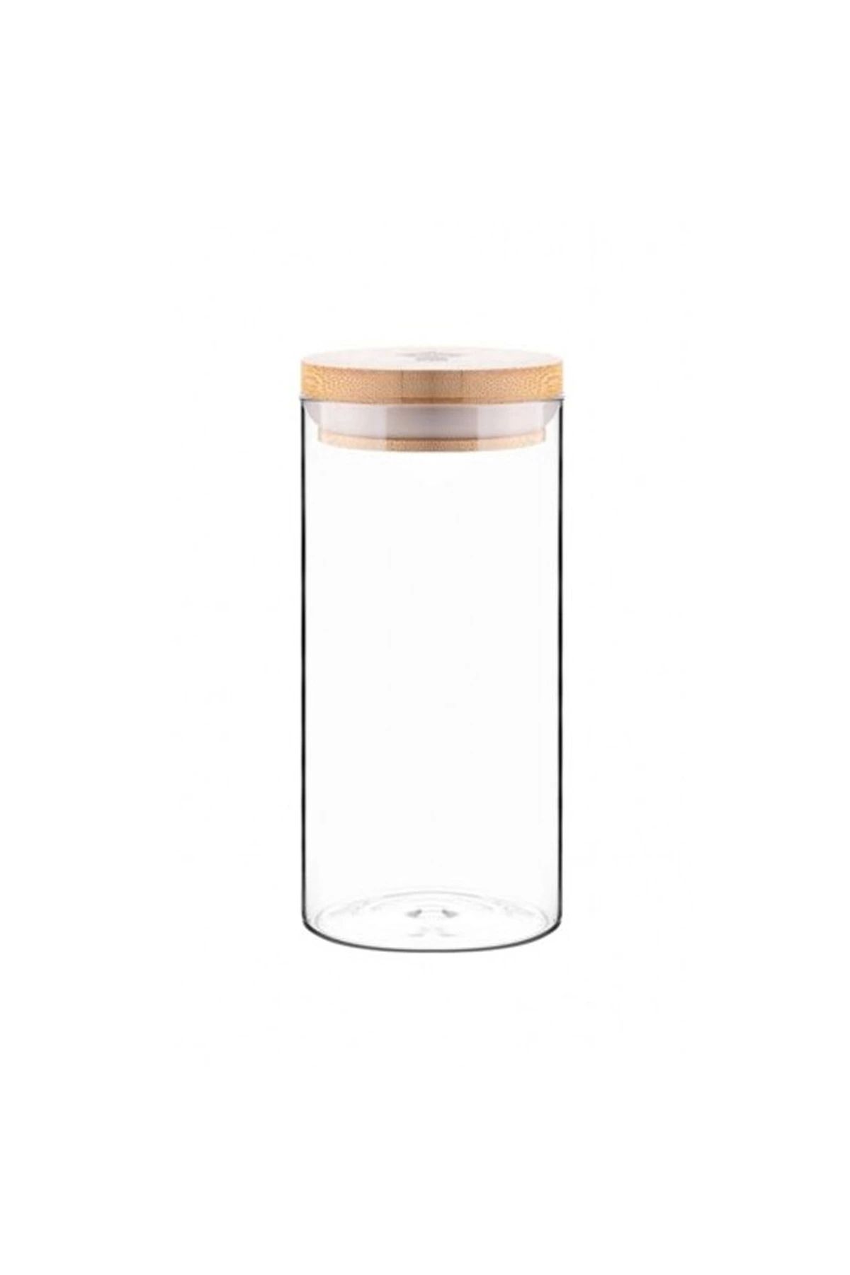 PRATİKOBA Bambu Kapaklı Cam Kavanoz Saklama Kabı 10,5x6 cm Balsa BLS-6510