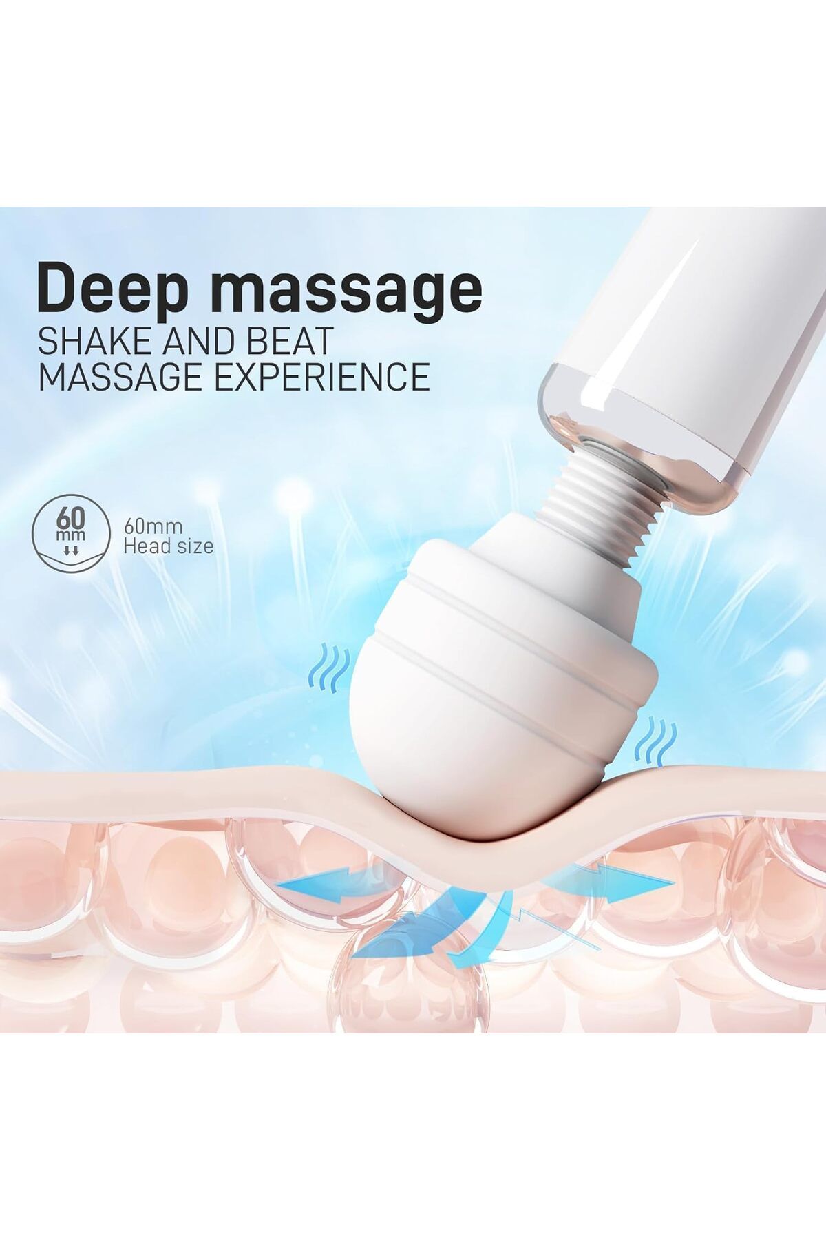 fulina-USB Charge Handheld Massager,Can Be Bent 360°,10 Modes,Variable Intensity,Noise Less than 40db 4