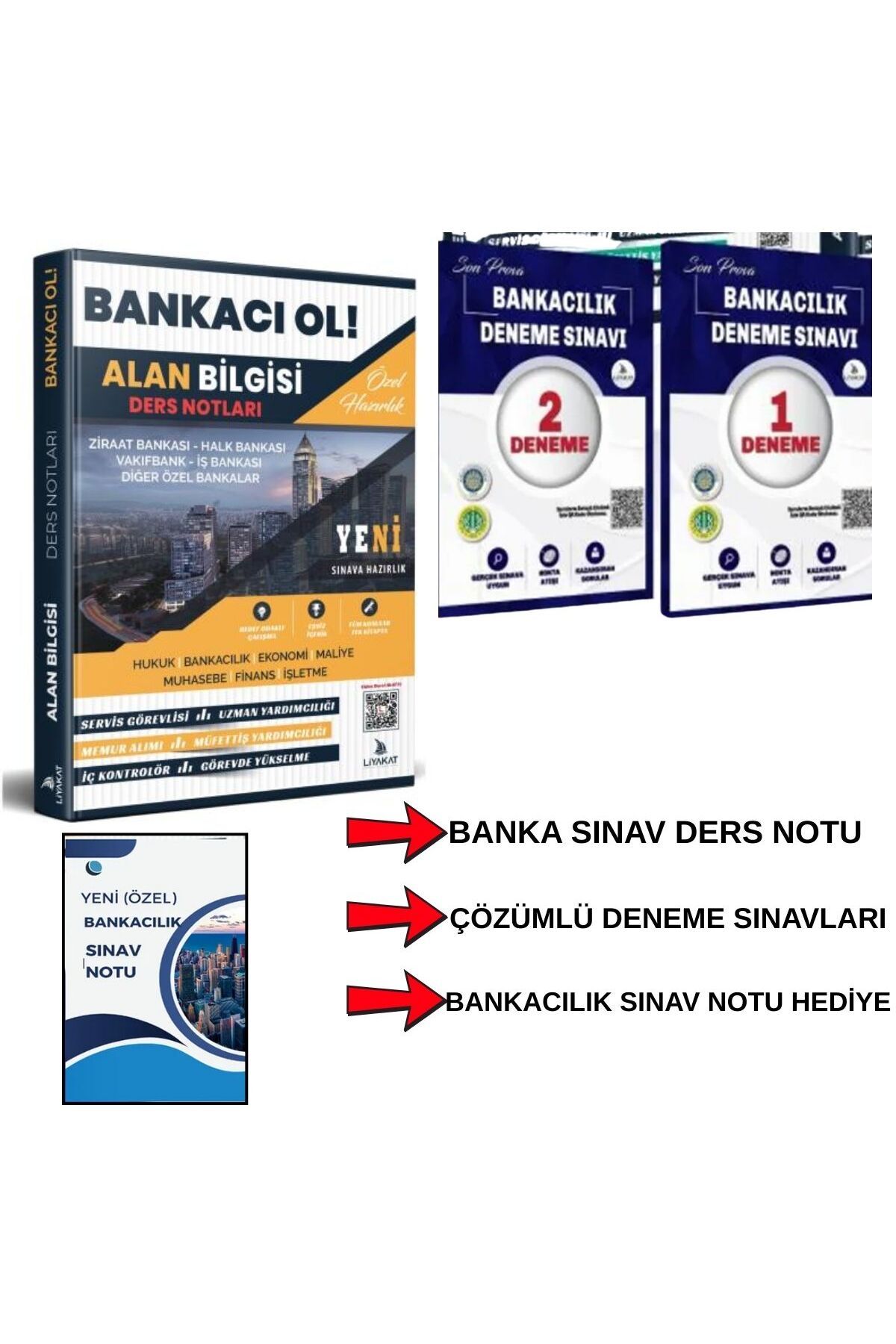 Liyakat Yayınları YENİ-GÜNCEL-BANKA SINAVLARI SET-DERS NOTU-ÇÖZÜMLÜ BANKA SINAV DENEMELERİ