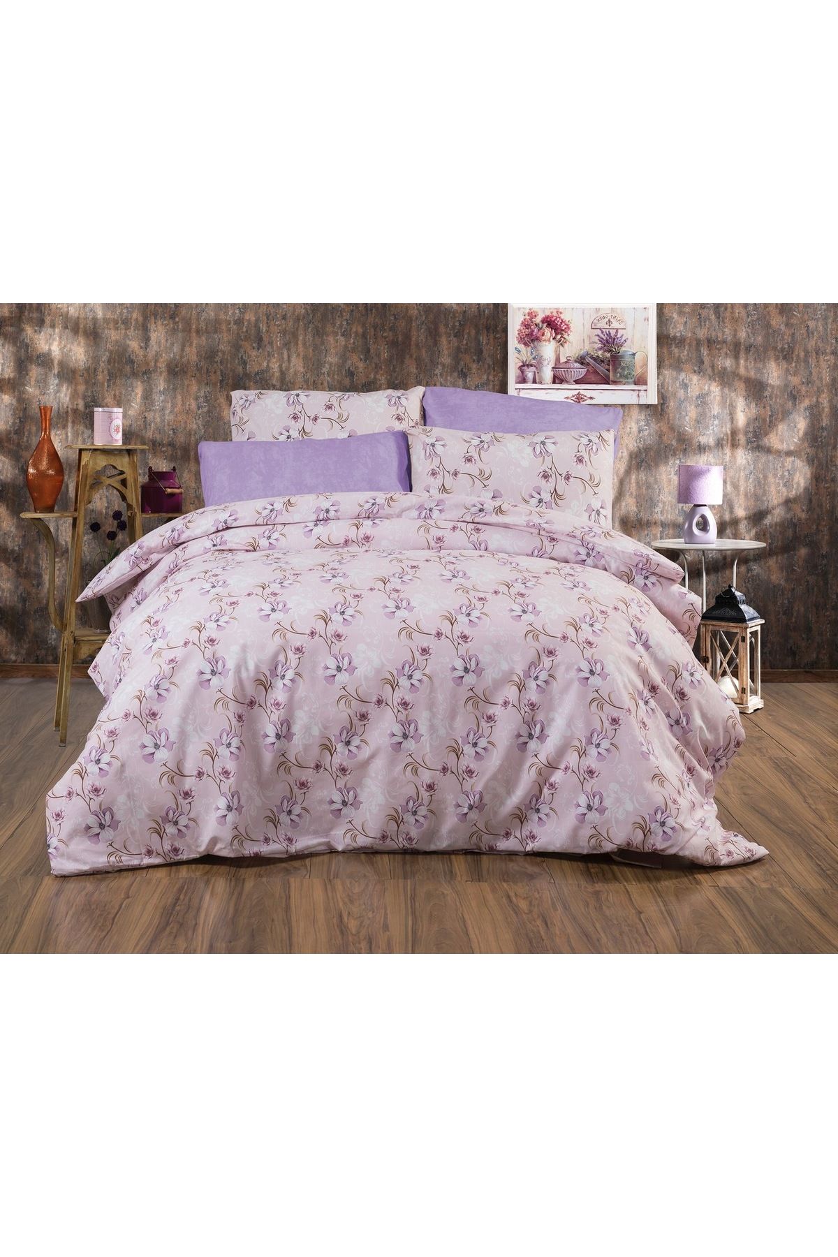 Seher Home Gerbera Çift kişilik nevresim Takımı 4 parça