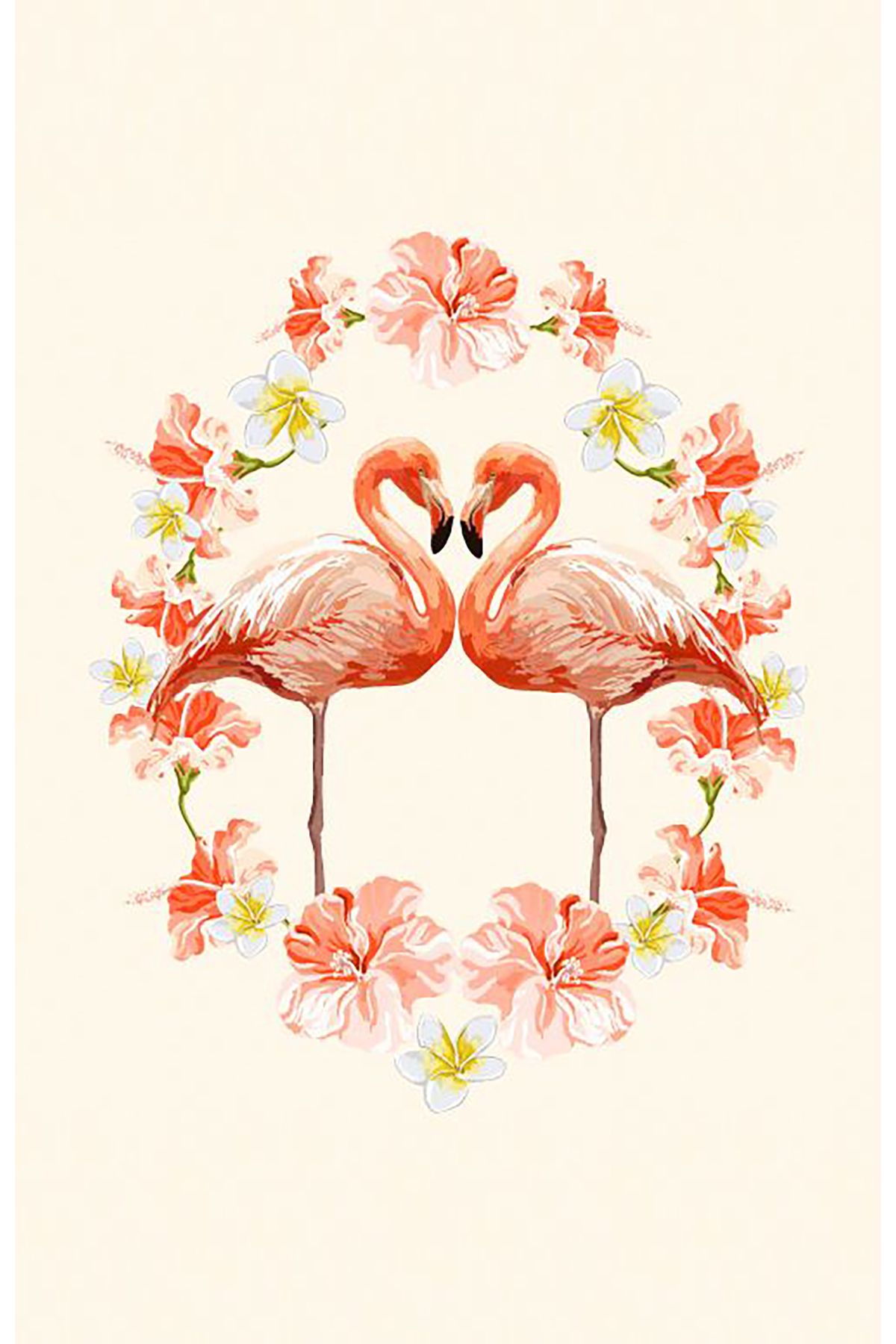 Fabeteks Flamingo Yaprak Desenli 75x150cm