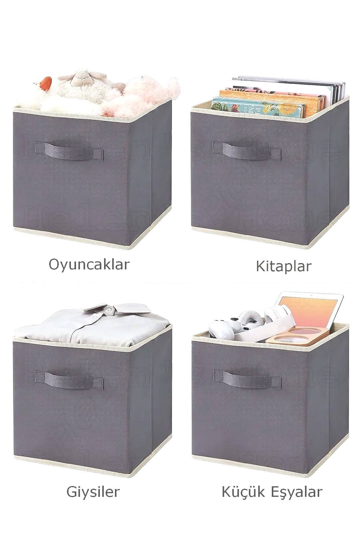Smyak Organizator De Jucării Sub Dulap Pentru Rufe Organizator Cutie De Depozitare Fără Capac 30x30x30 Cm 1 Bucată - One Size