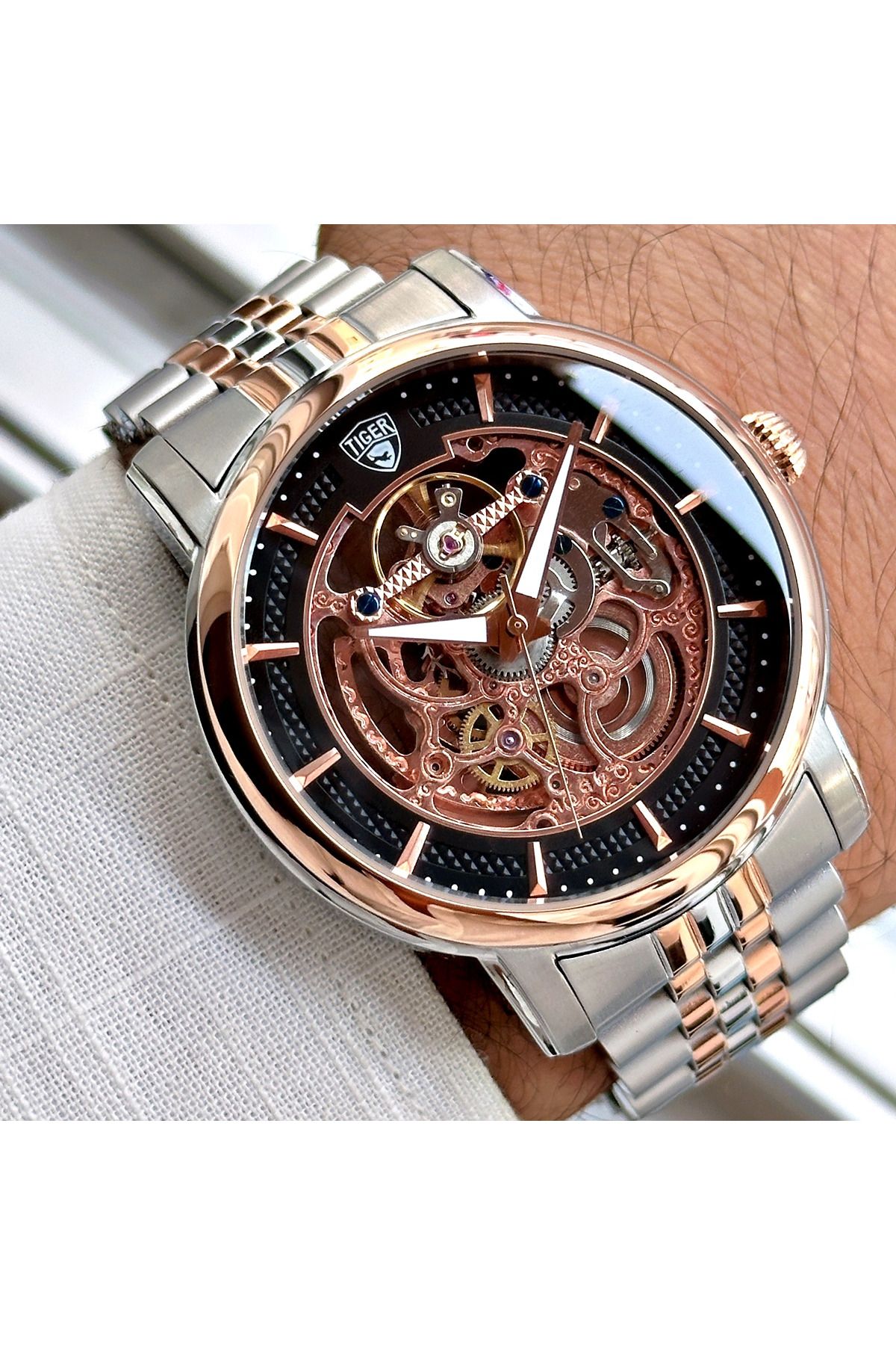 Tiger TİGER ERKEK KOL SAATİ TI-592BO 42MM-46MM metal-rose