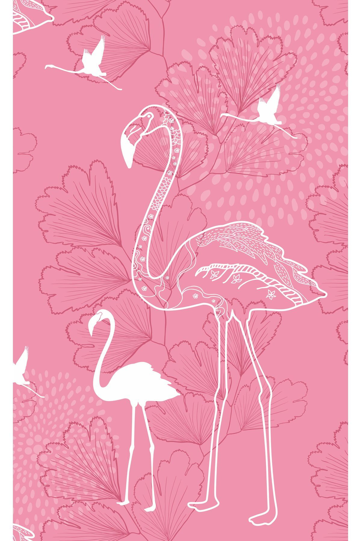 Fabeteks Flamingo Yaprak Desenli 75x150cm