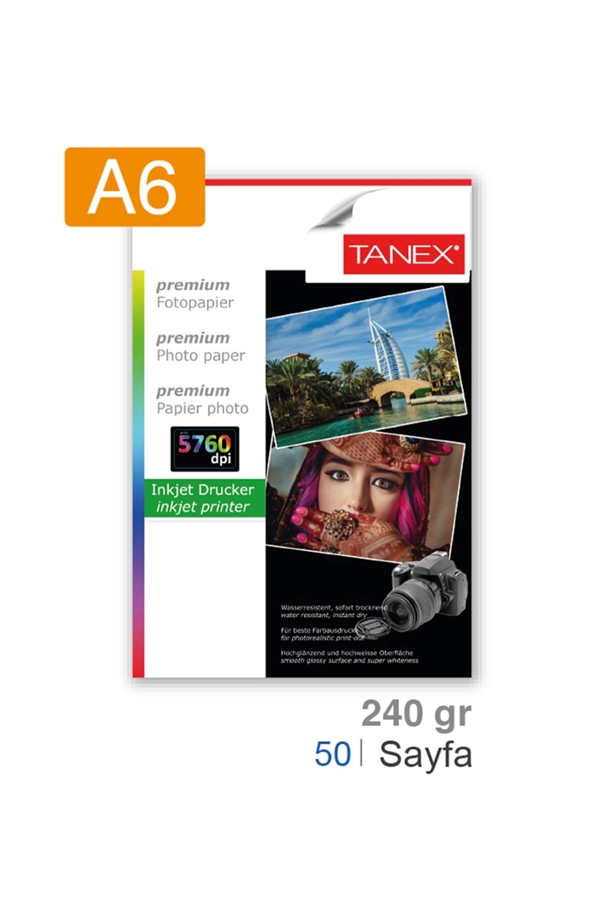 PRATİKOBA Tanex Fotoğraf Kağıdı A6 240 gr 100 mm x 150 mm 50 Sayfa