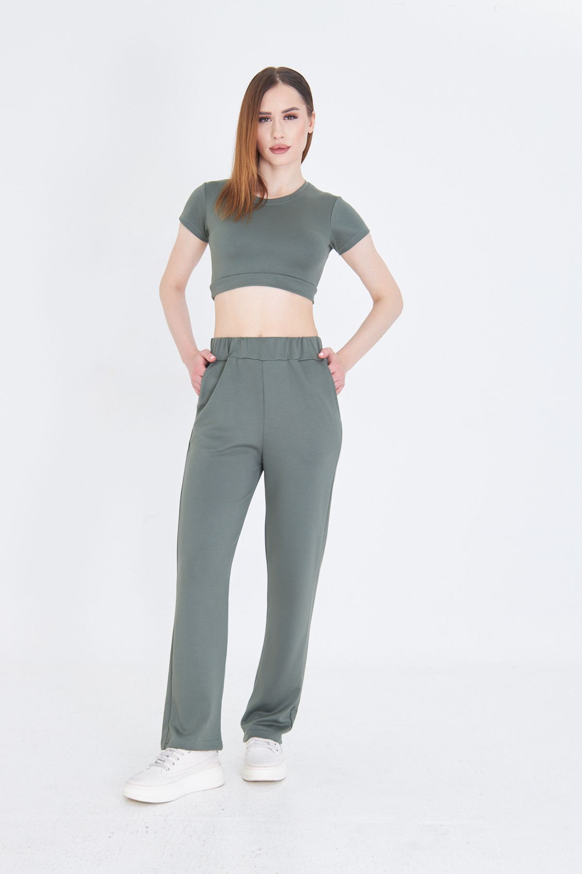 Zuzu Kadın modal kumaş ikili crop takım