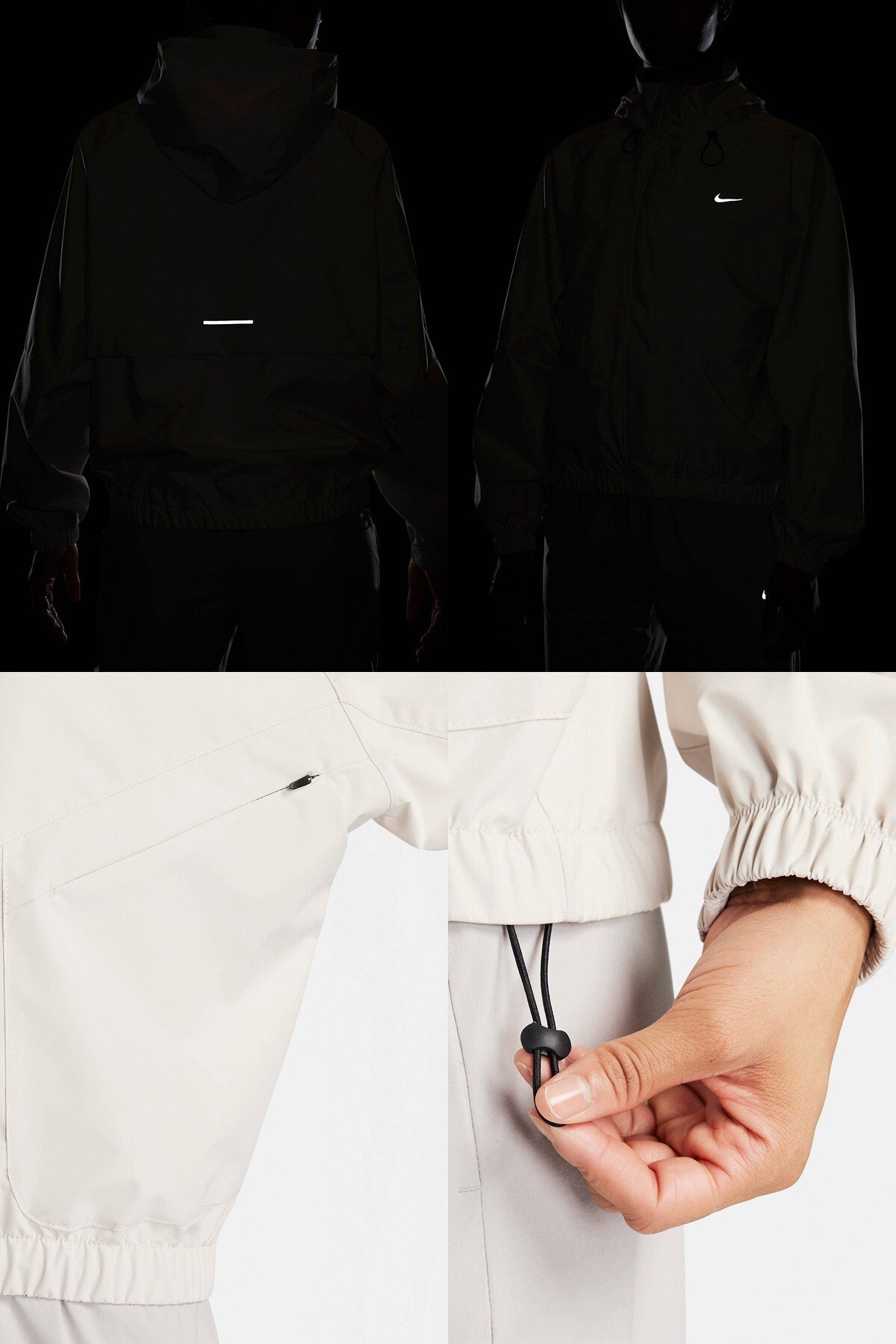 Nike Storm Fit Swift Women's Running Jacket Oversize Kadın Kapüşonlu Yağmur Geçirmez Hava Panelli Ko görsel 6