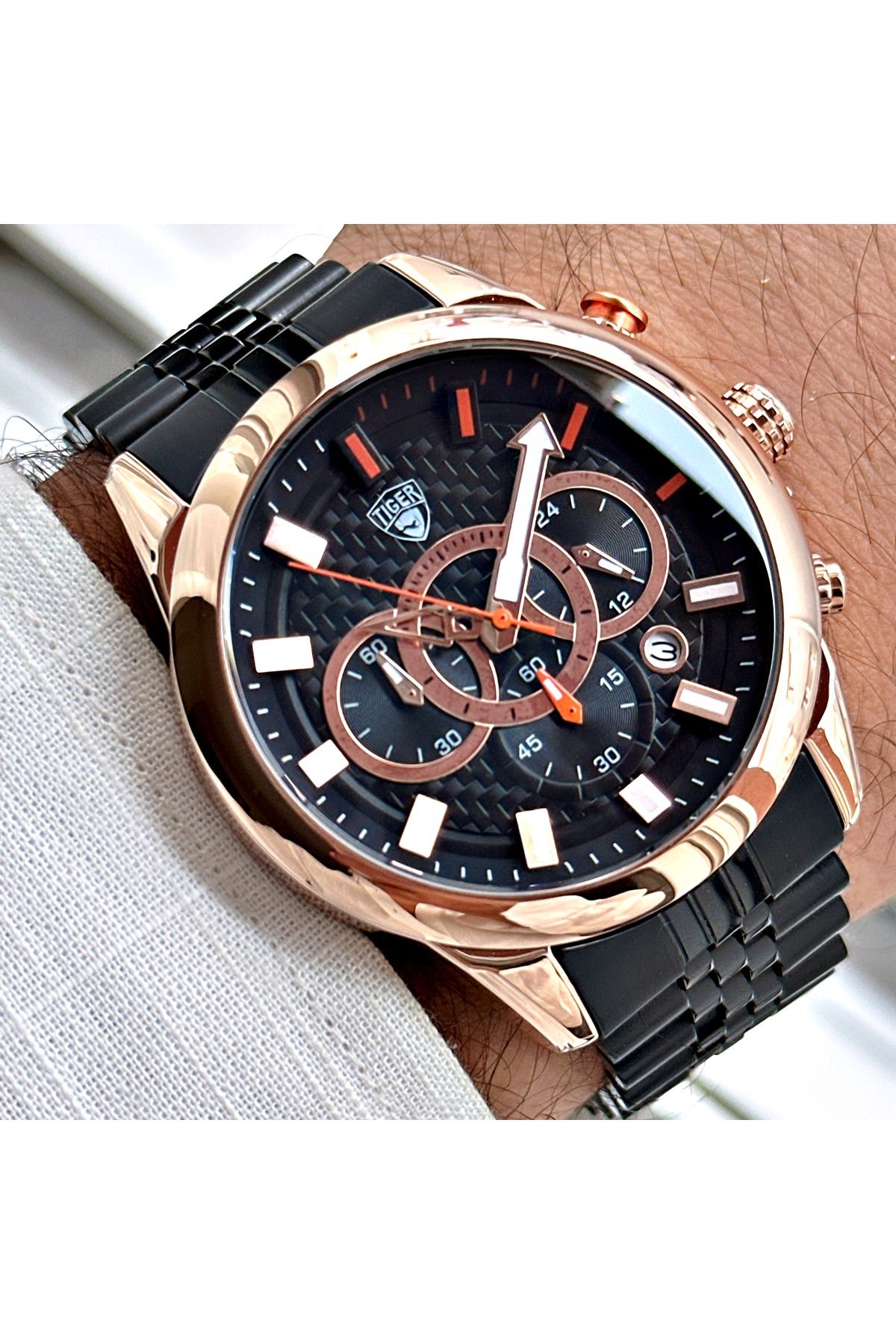 Tiger TİGER ERKEK KOL SAATİ TI-623EY 42MM-46MM Siyah