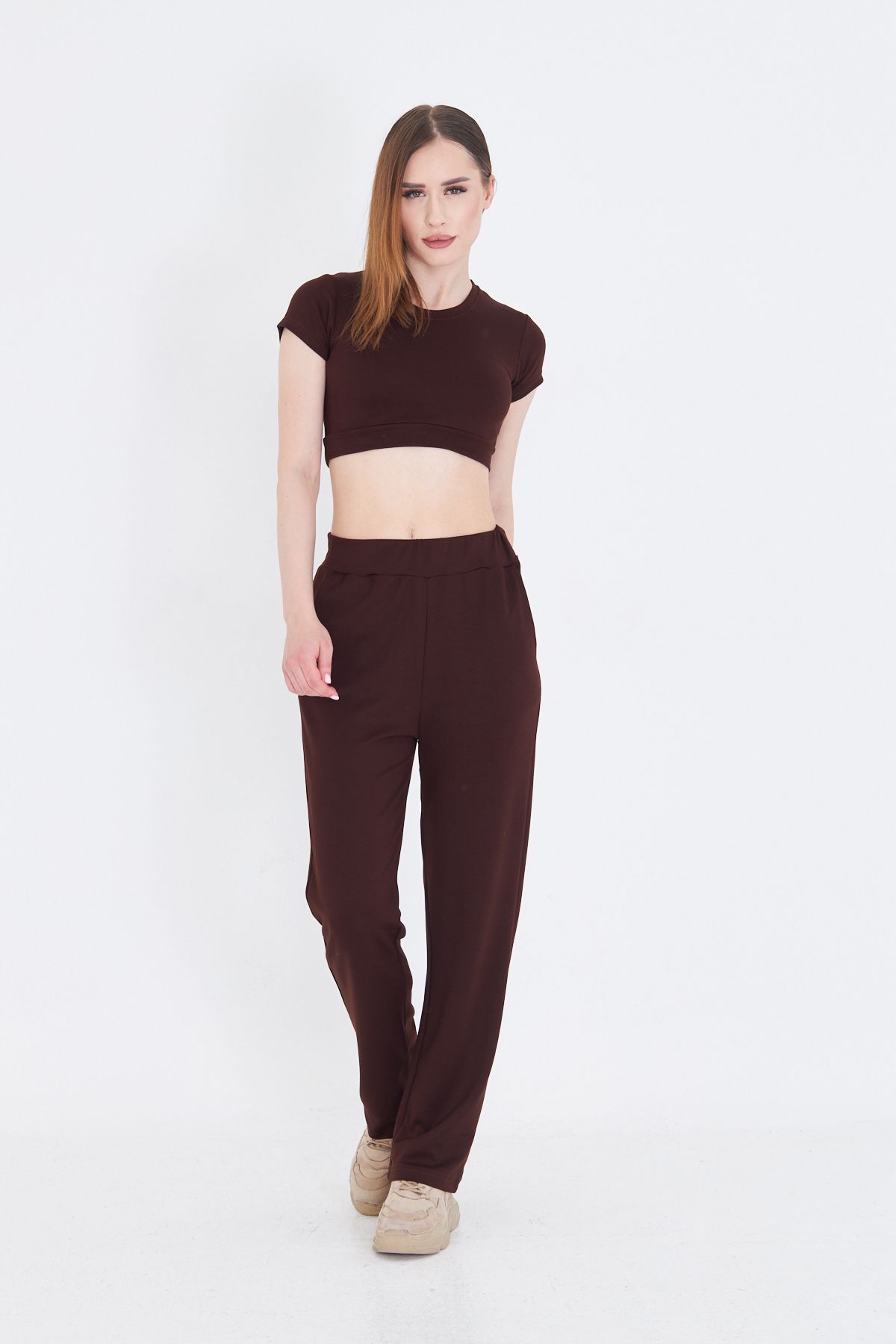 Zuzu Kadın modal kumaş ikili crop takım