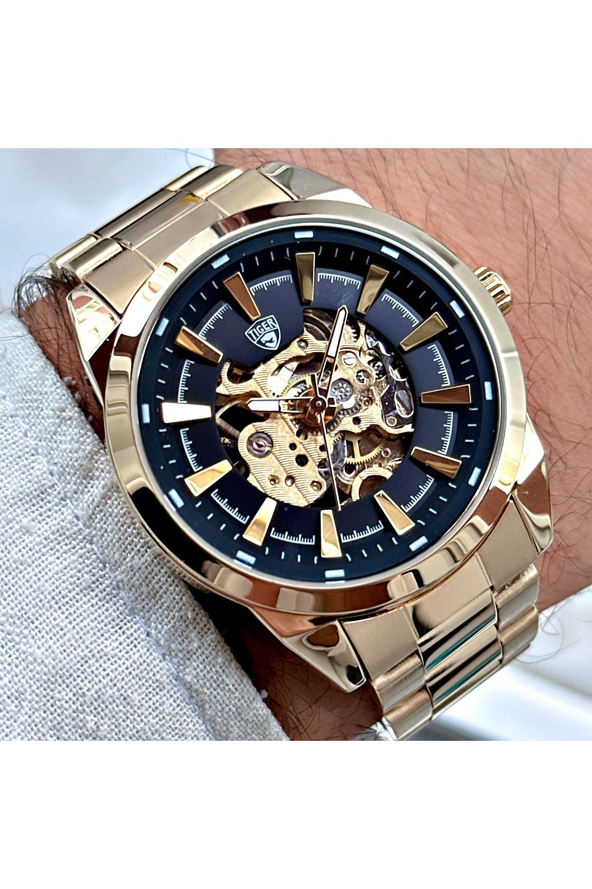 Tiger TİGER ERKEK KOL SAATİ TI-611FO 42MM-46MM GOLD