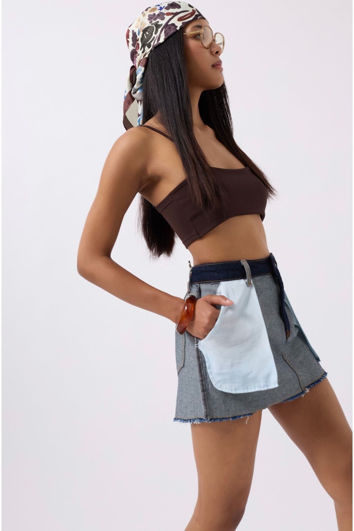 Auralis Studio Kadın Ters Tasarım Denim Etek