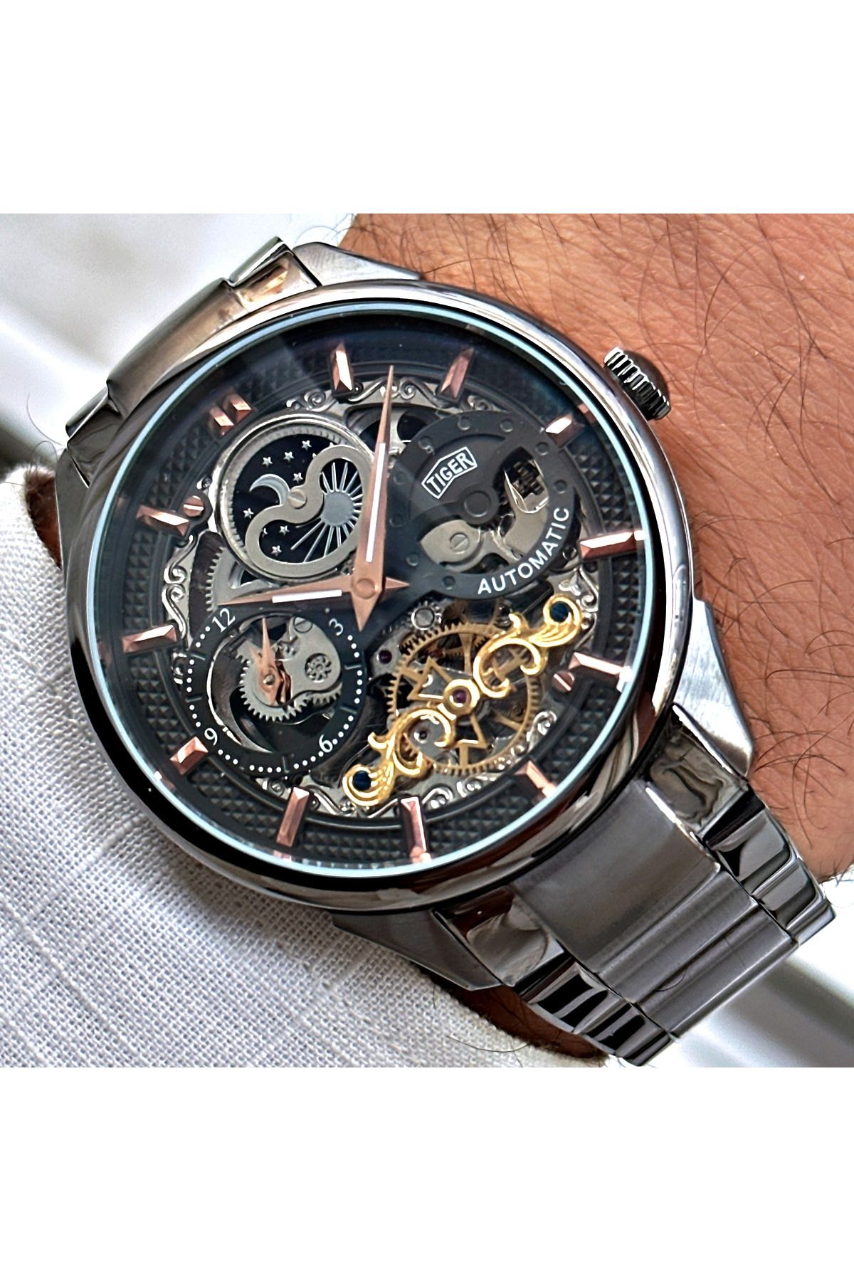 Tiger TİGER ERKEK KOL SAATİ TI-593BO 42MM-46MM Siyah