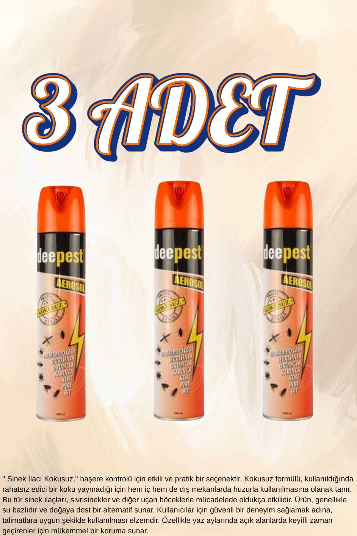 DERMASTUDİO Deepest Sinek Ve Haşere Ilacı 300 ml * 3 Adet