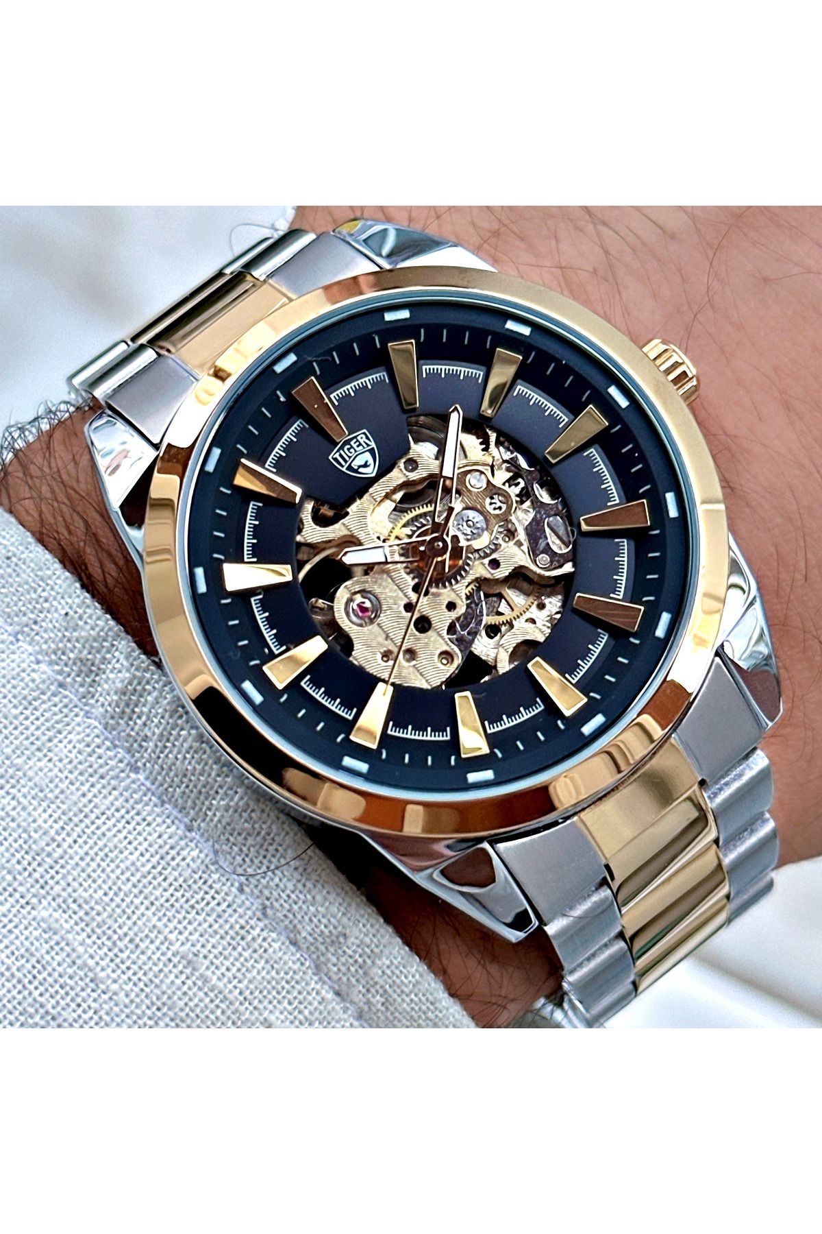 Tiger TİGER ERKEK KOL SAATİ TI-611DO 42MM-46MM METAL-GOLD