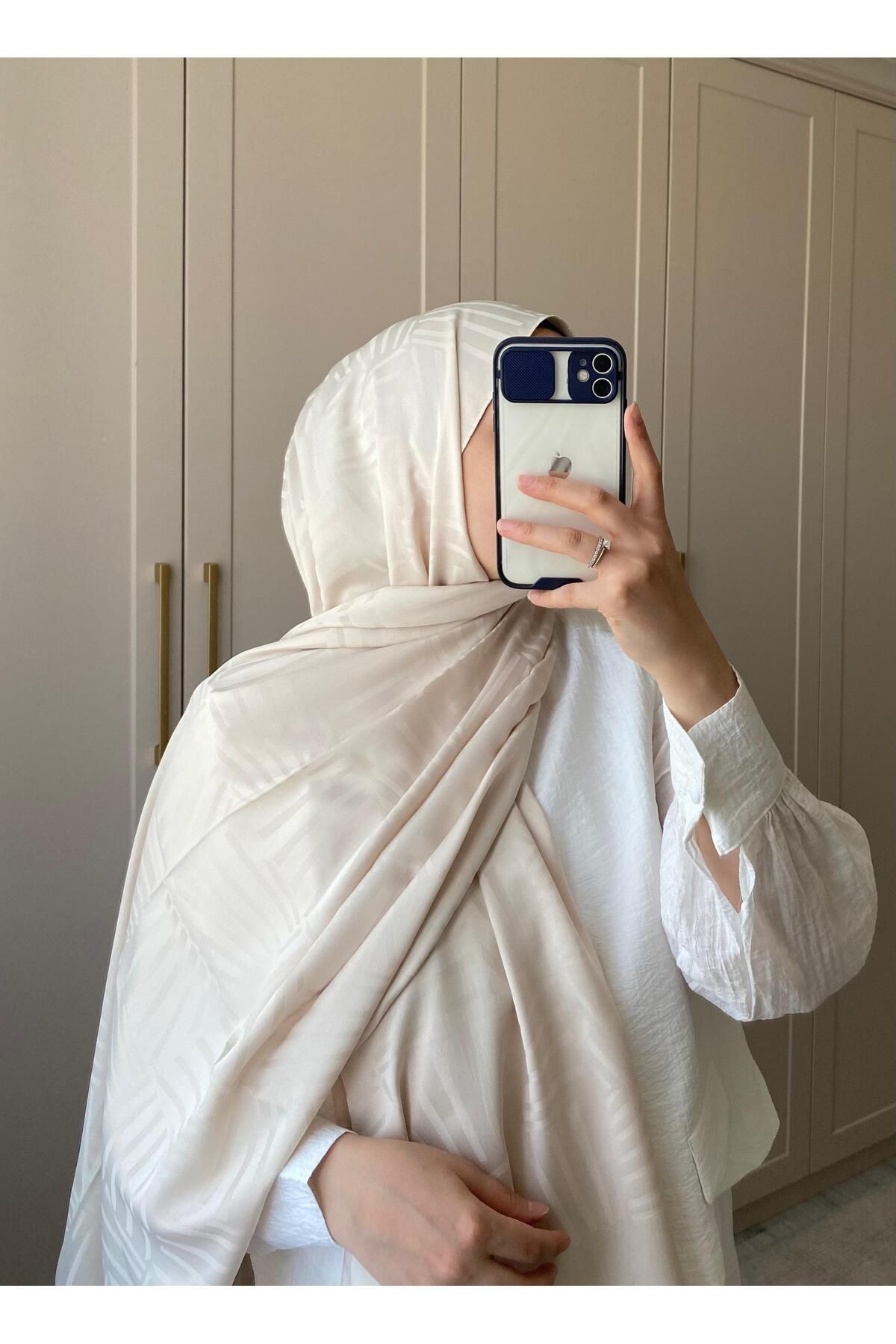 NUESSA Çubuk Desenli Jakar Yeşil Şal