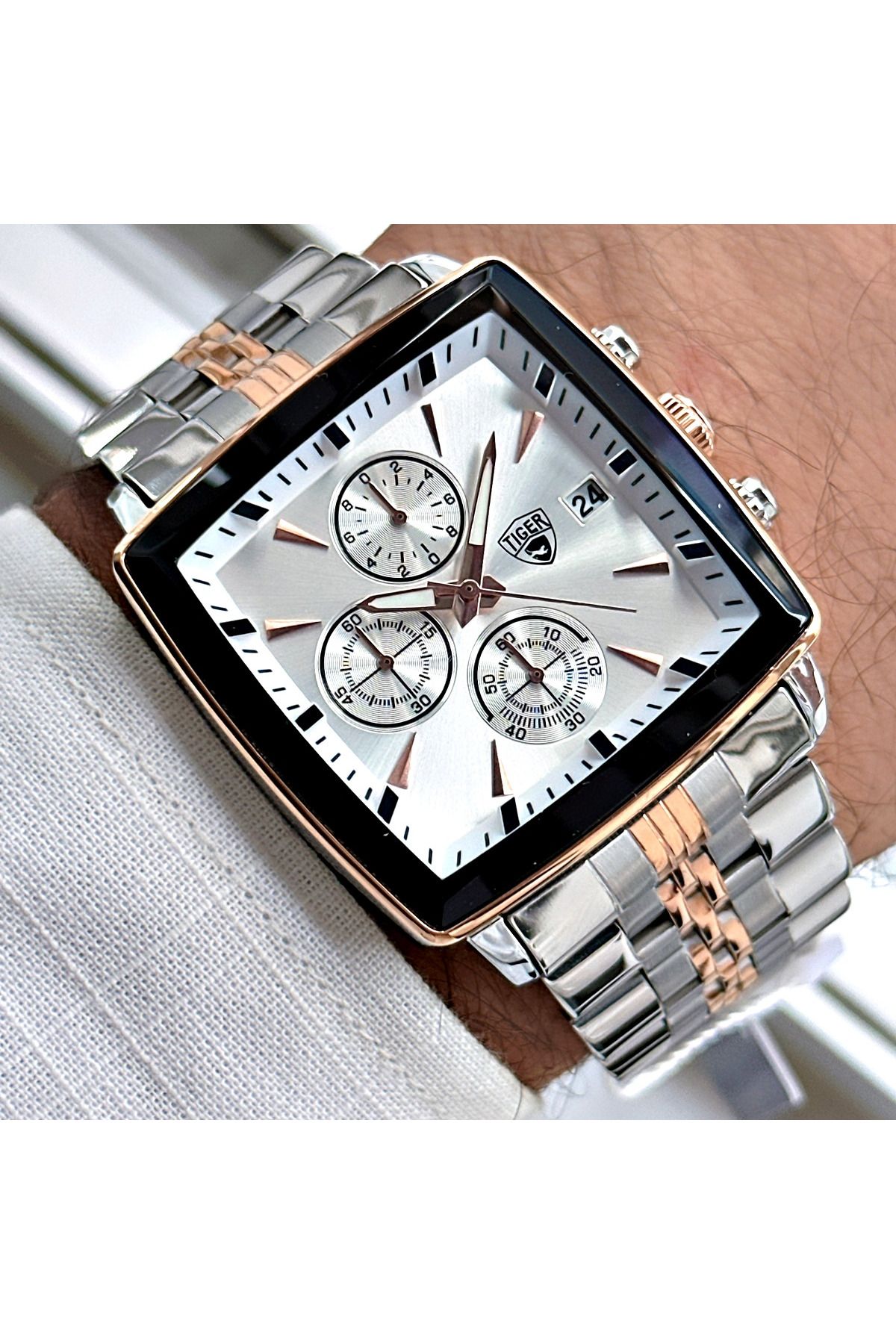 Tiger TİGER ERKEK KOL SAATİ TI-620DY 42MM-46MM metal-rose