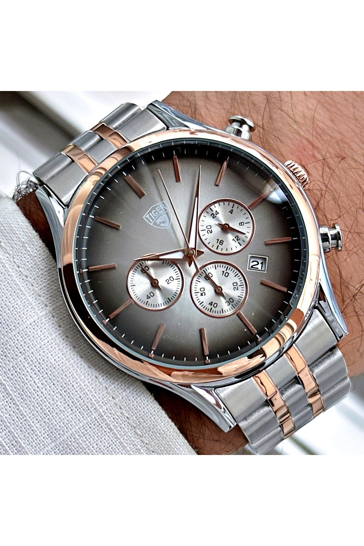 Tiger TİGER ERKEK KOL SAATİ TI-619CY 42MM-46MM metal-rose