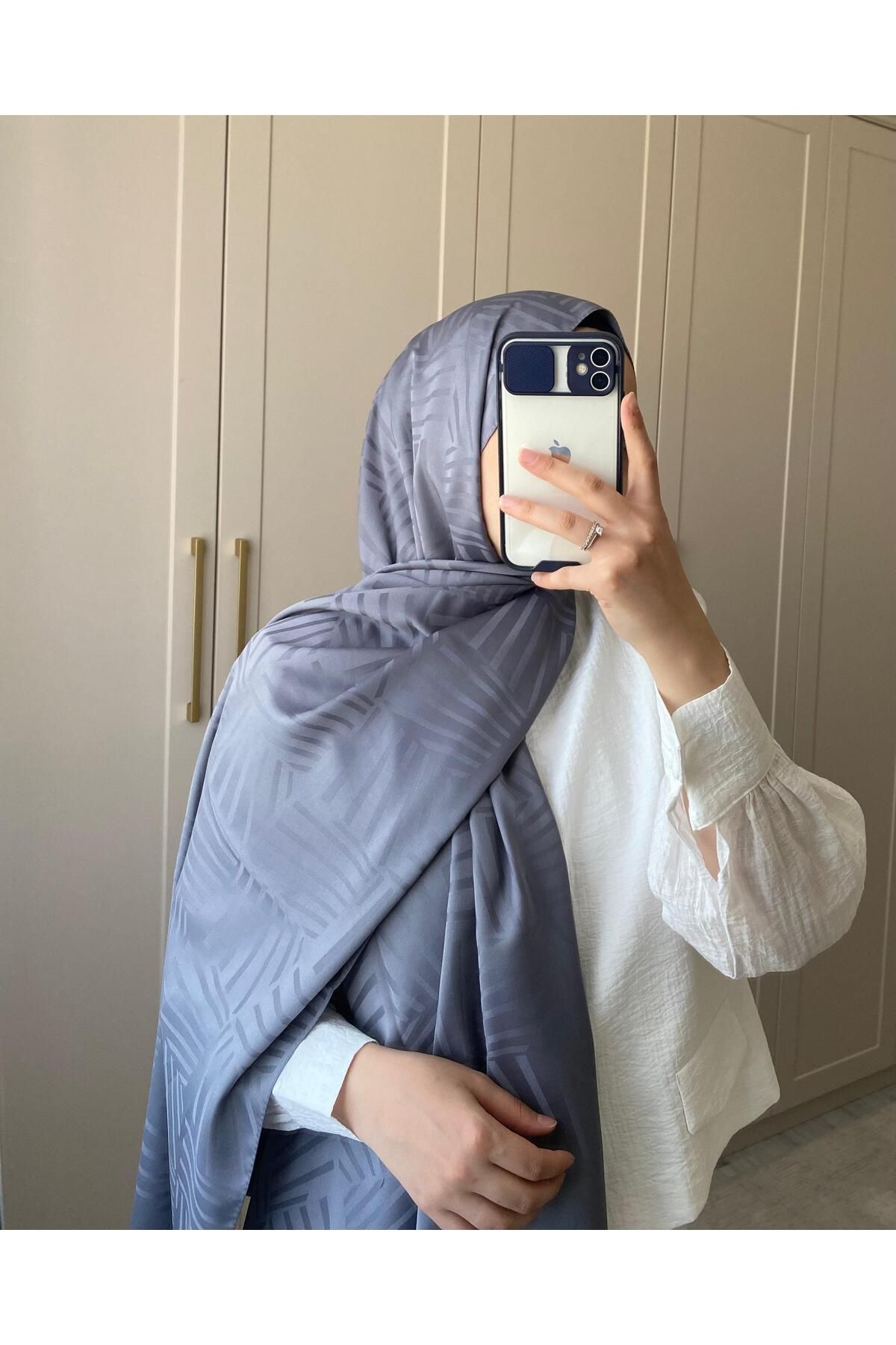 NUESSA Çubuk Desenli Jakar Yeşil Şal