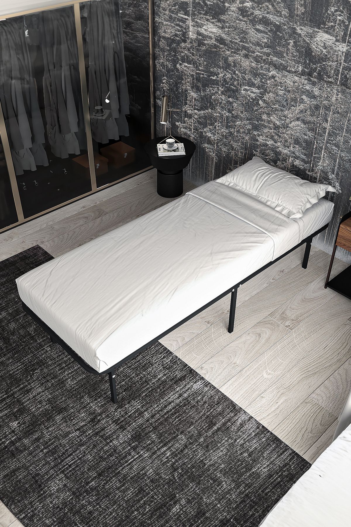 AKSviva Smart Base Tek Kişilik Katlanır Metal Karyola
