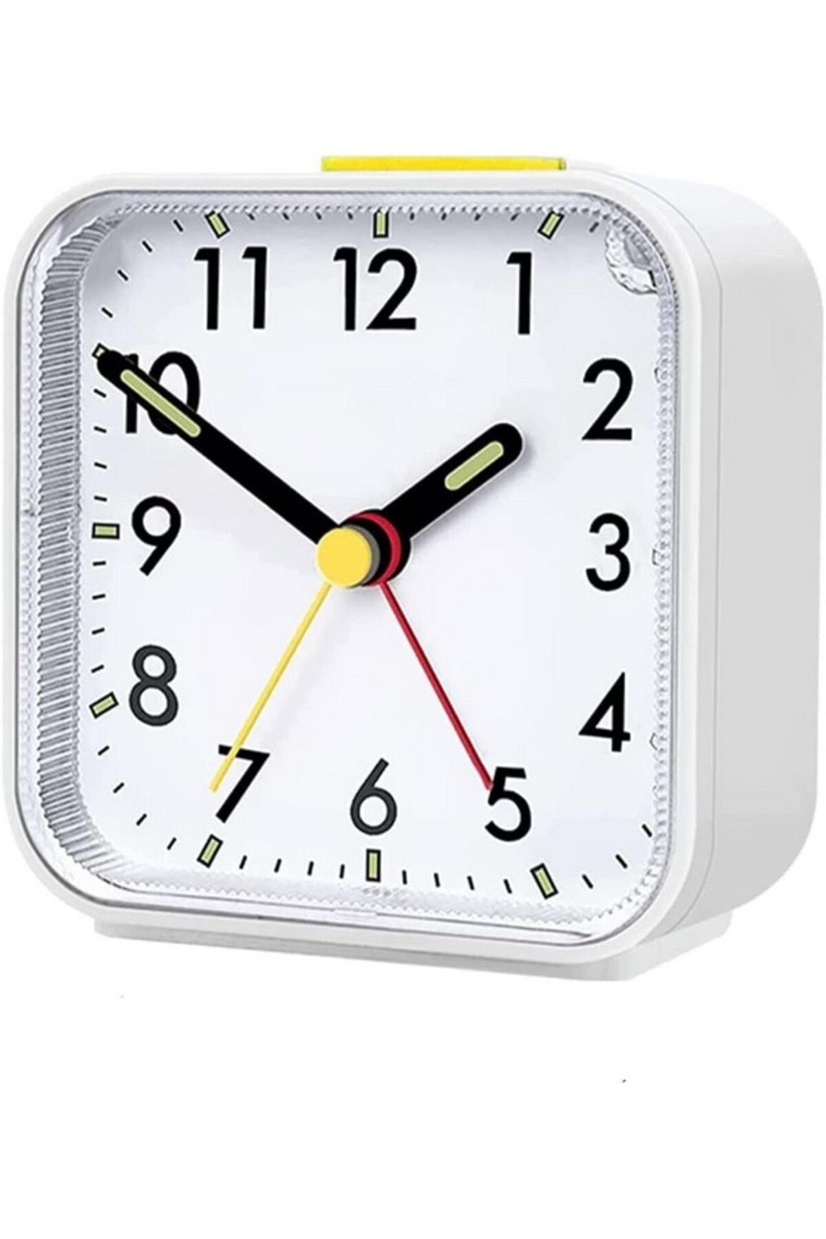 GUIGUZHJ-Analog alarm clock without ticks with light and snooze function and top button, white, GUIGUZHJ 1