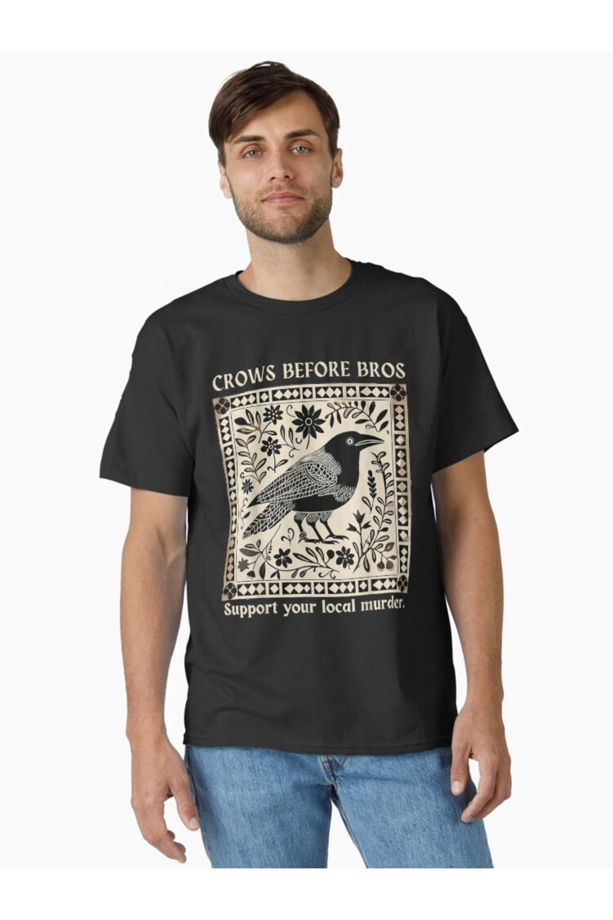 ship master Komik Karga Baskılı Unisex Oversize Tişört – Retro Tarz